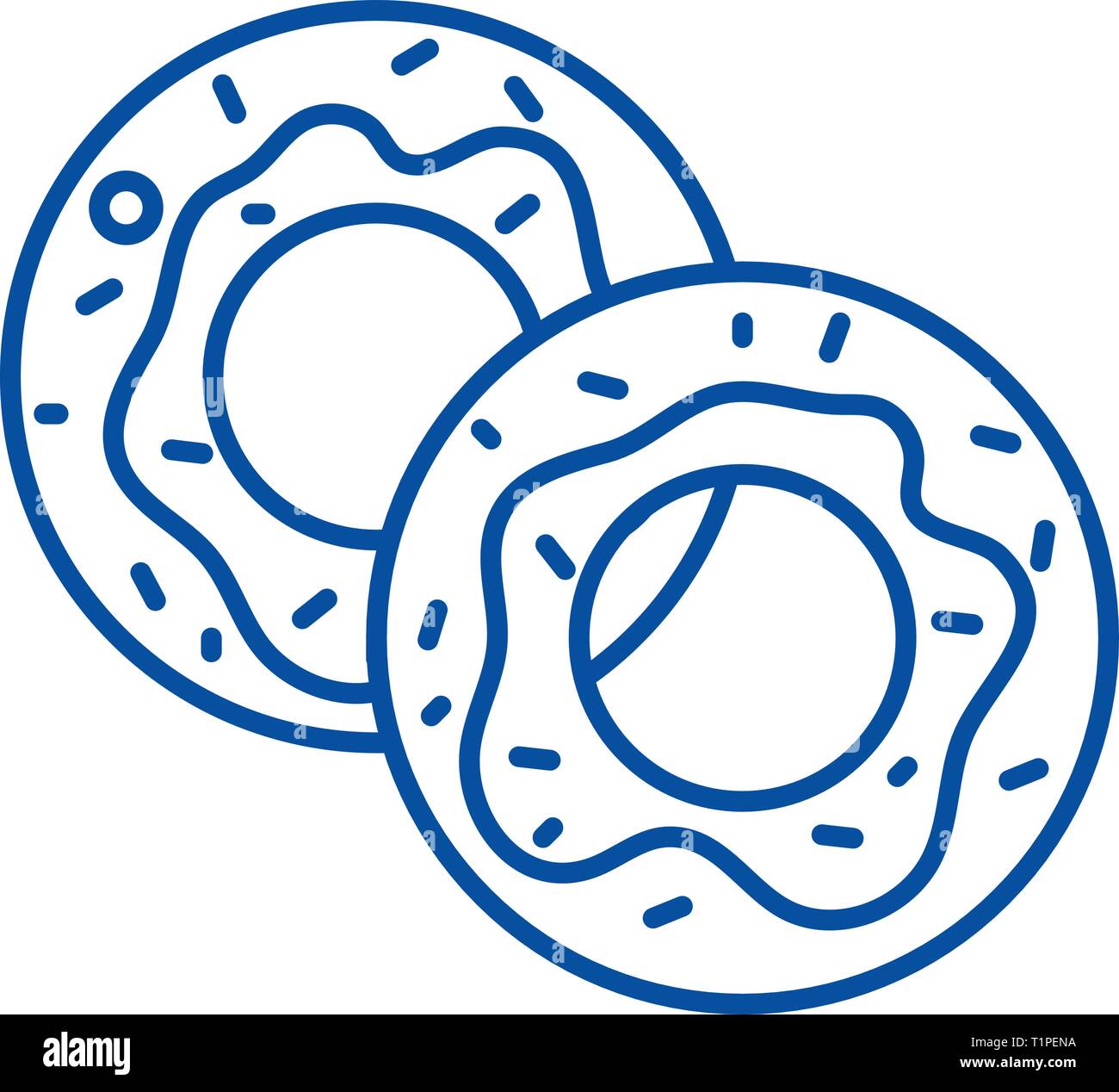 Donuts line icon concept. Donuts flat vector symbol, sign, outline ...