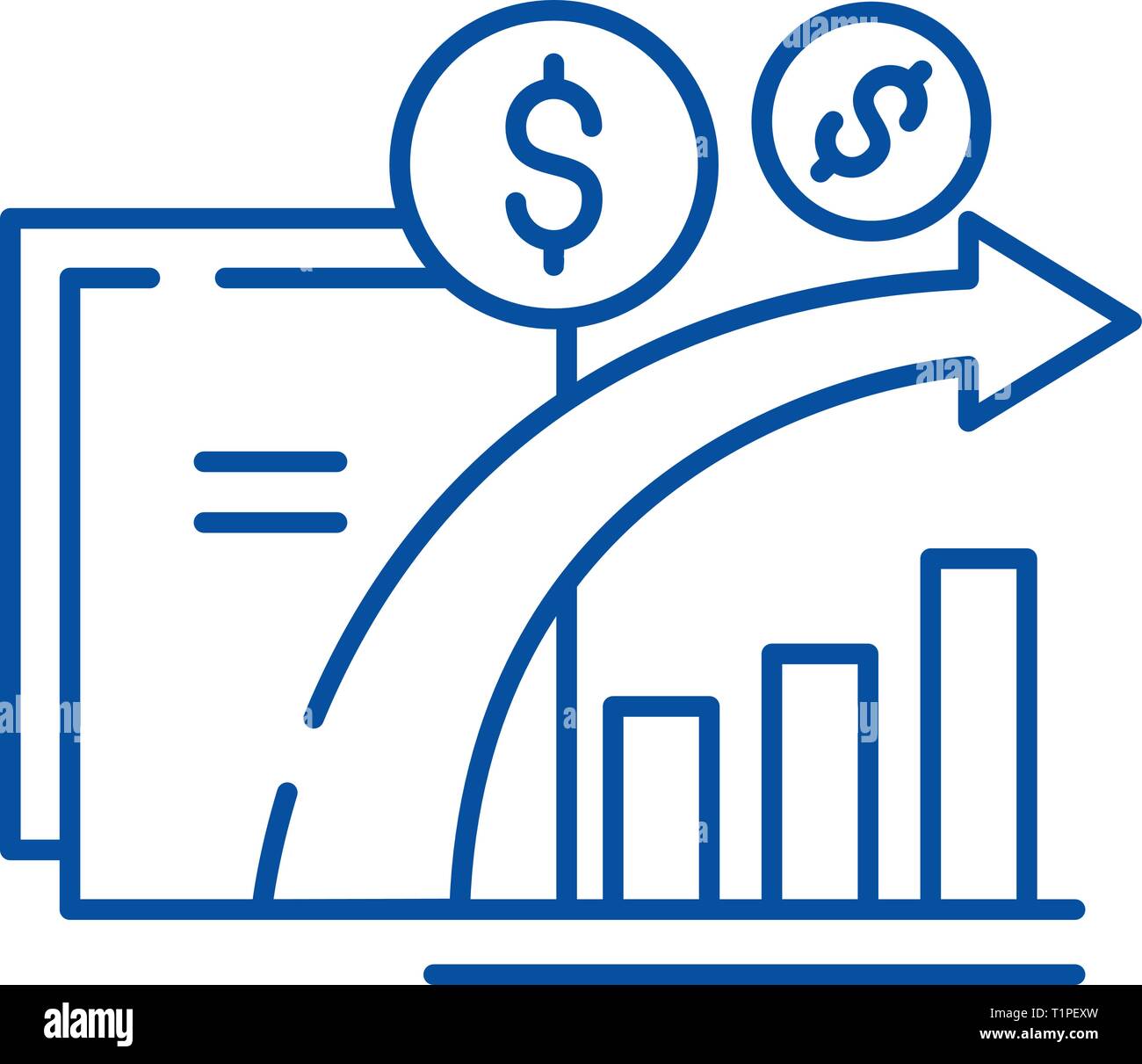 Dynamics of financial growth line icon concept. Dynamics of financial ...