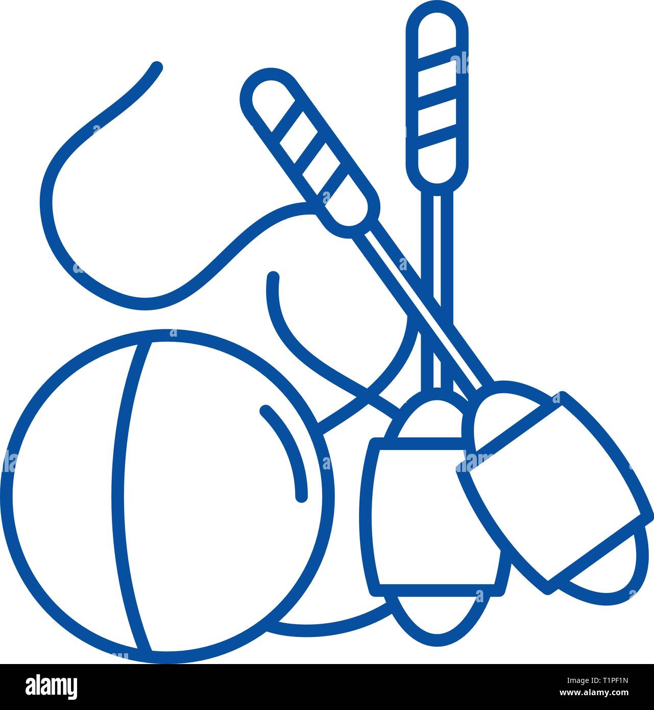 Easy gymnastics line icon concept. Easy gymnastics flat vector symbol ...
