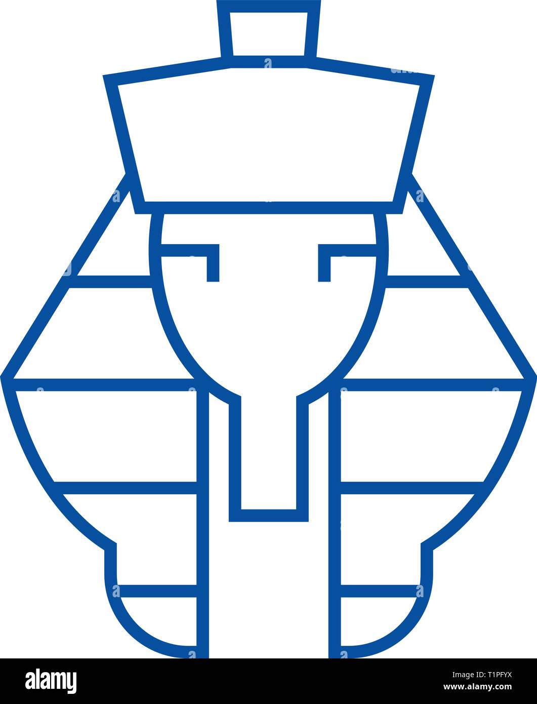 Pharaoh line icon concept. Pharaoh flat vector symbol, sign, outline ...