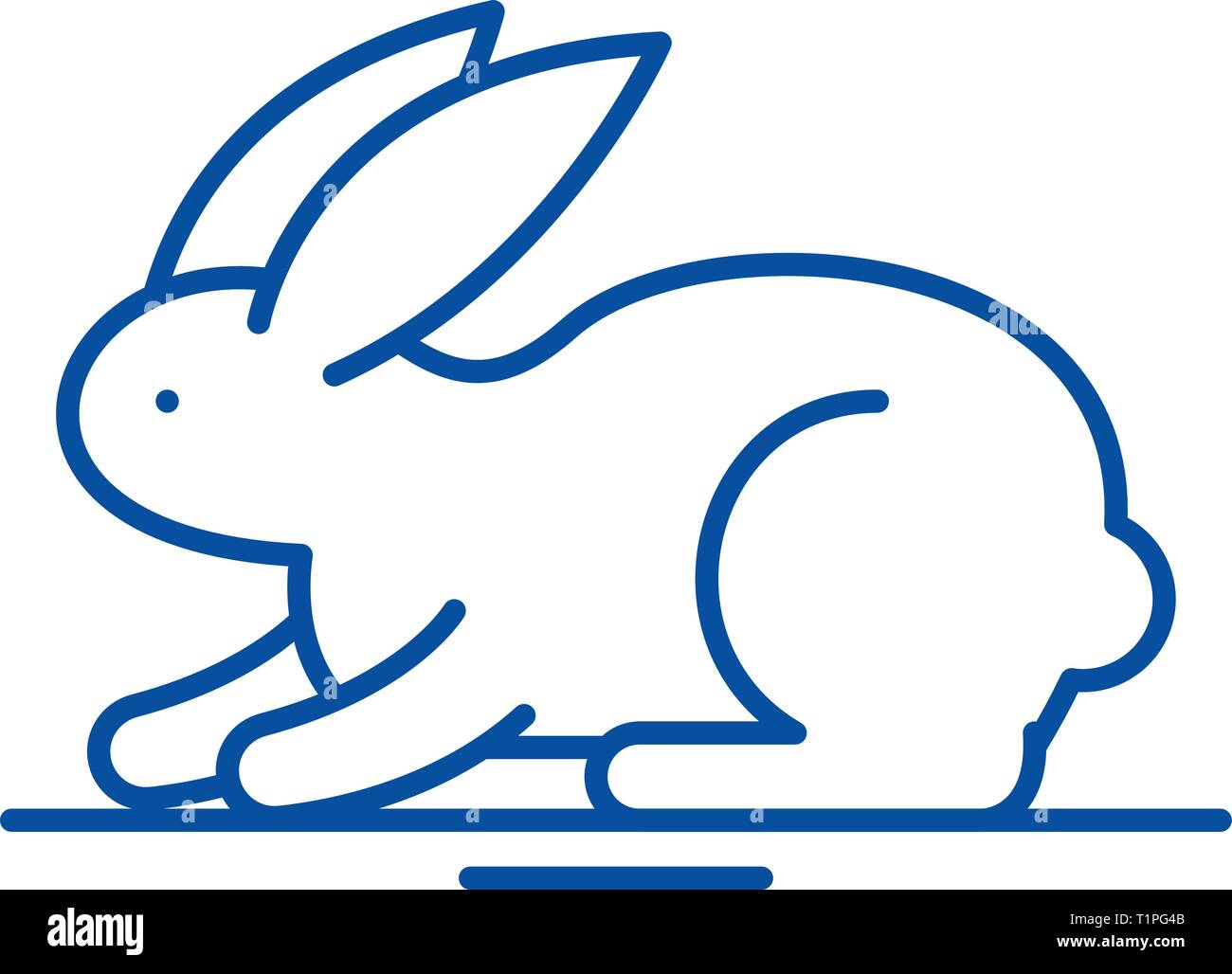 Rabbit line icon concept. Rabbit flat vector symbol, sign, outline illustration Stock Vector