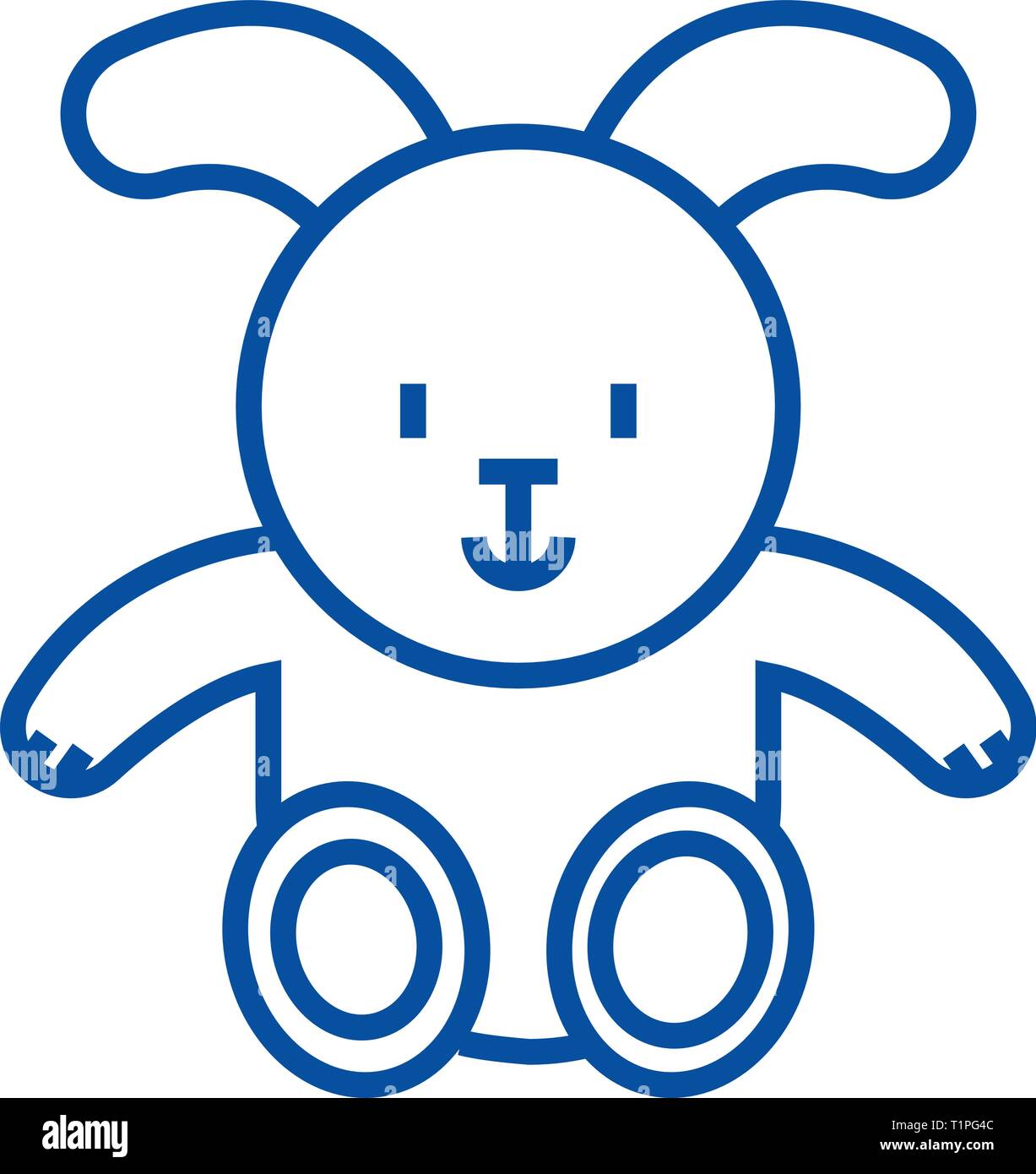 Rabbit baby line icon concept. Rabbit baby flat vector symbol, sign ...