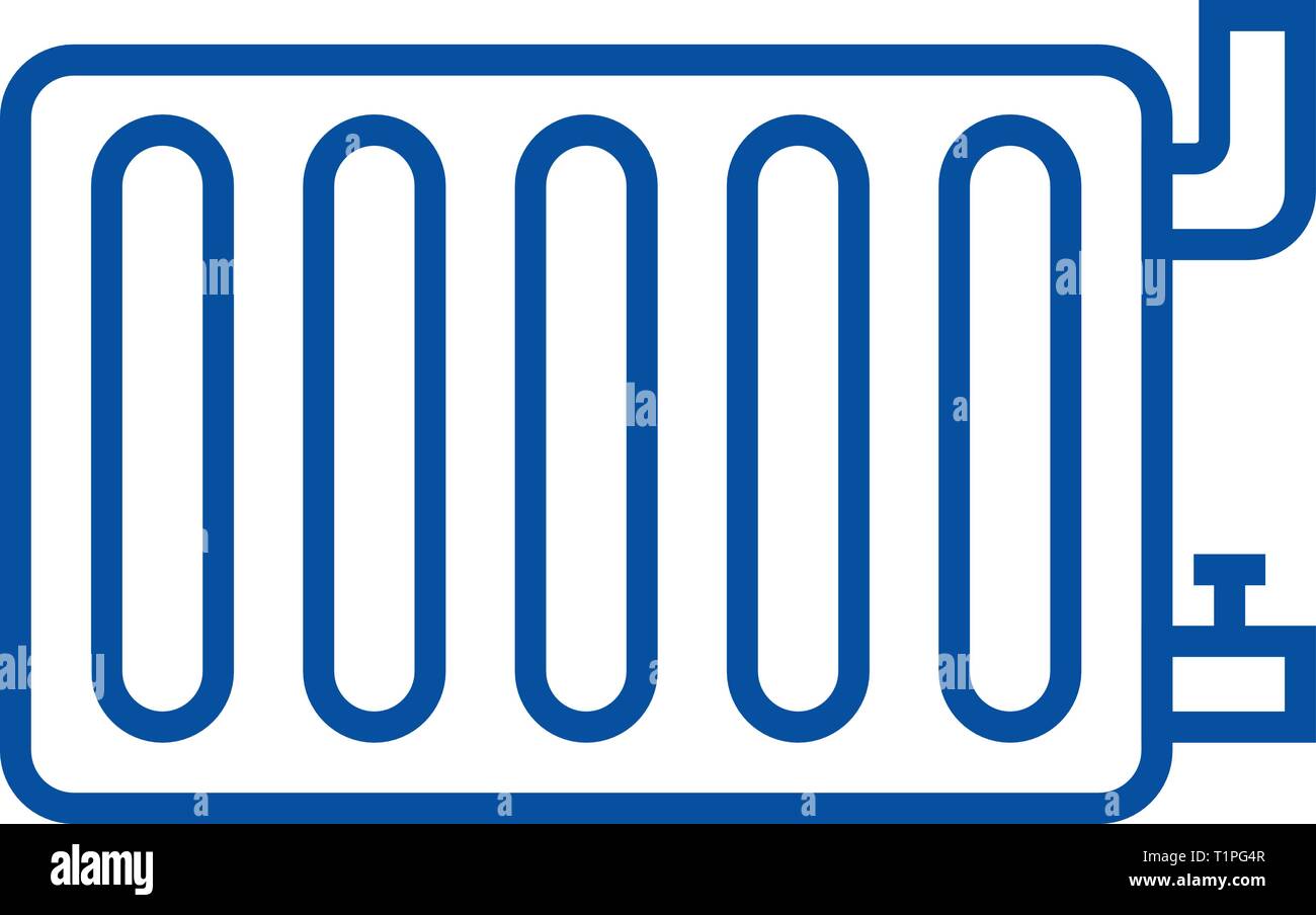 Radiator steel panel line icon concept. Radiator steel panel flat ...