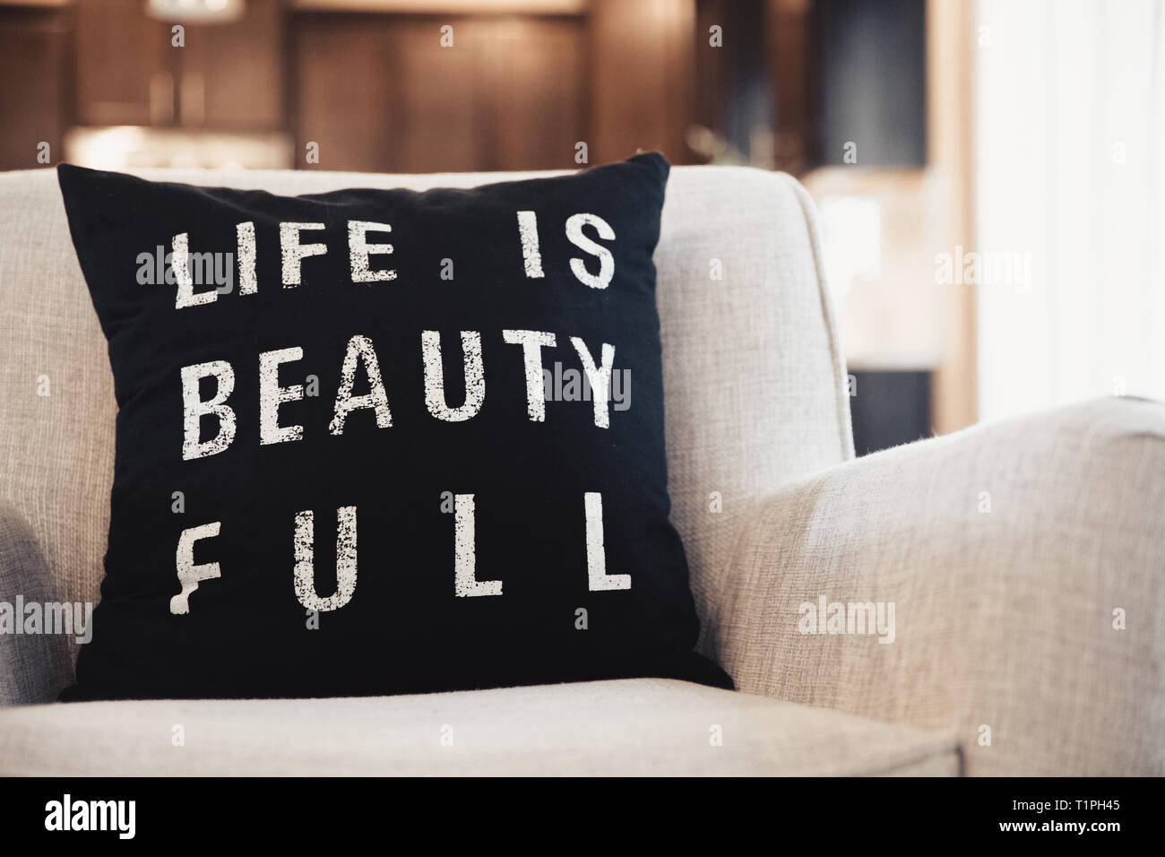Life Is Beautiful Accent Pillow Stock Photo 242056197 Alamy
