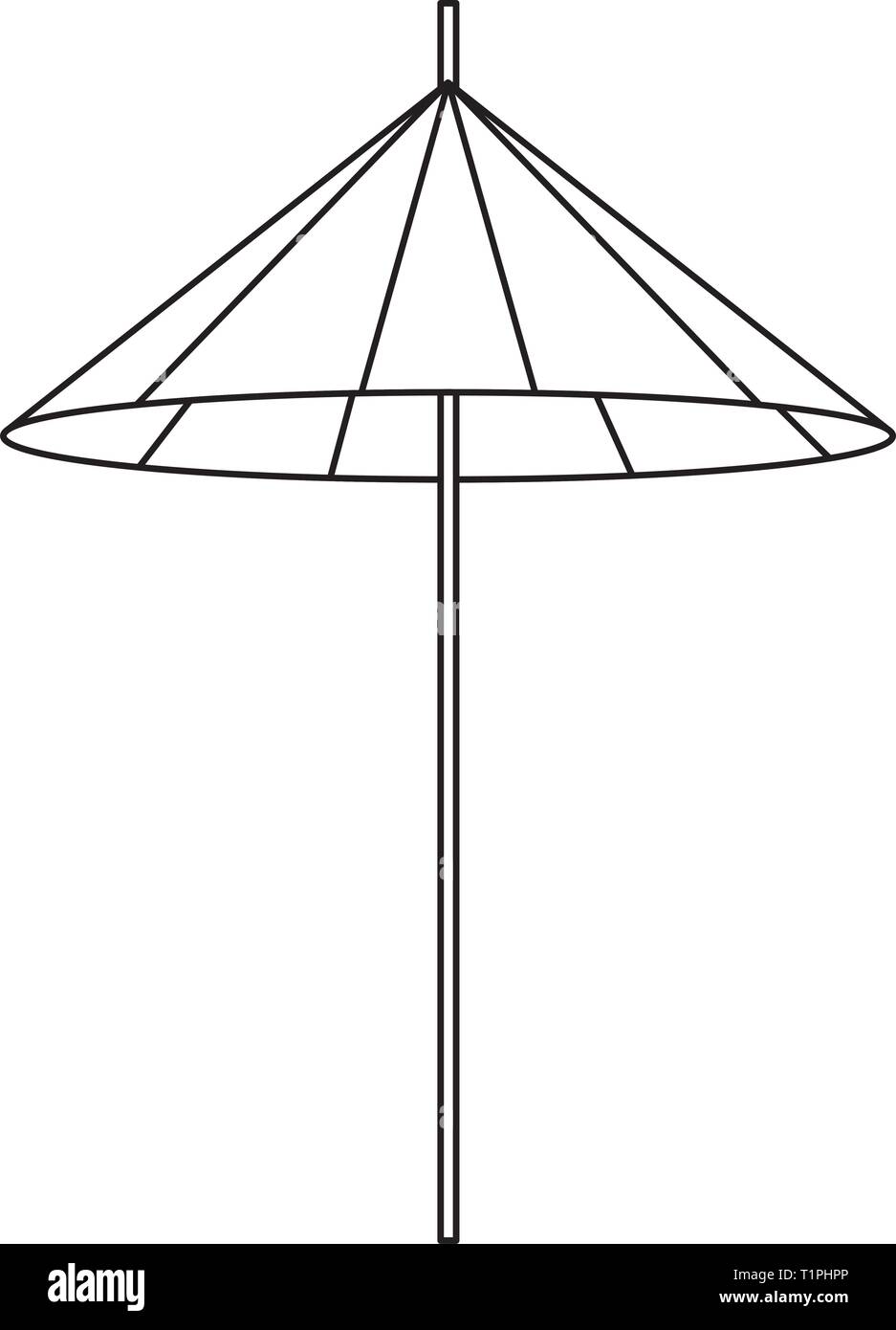 umbrella icon isolated black and white Stock Vector