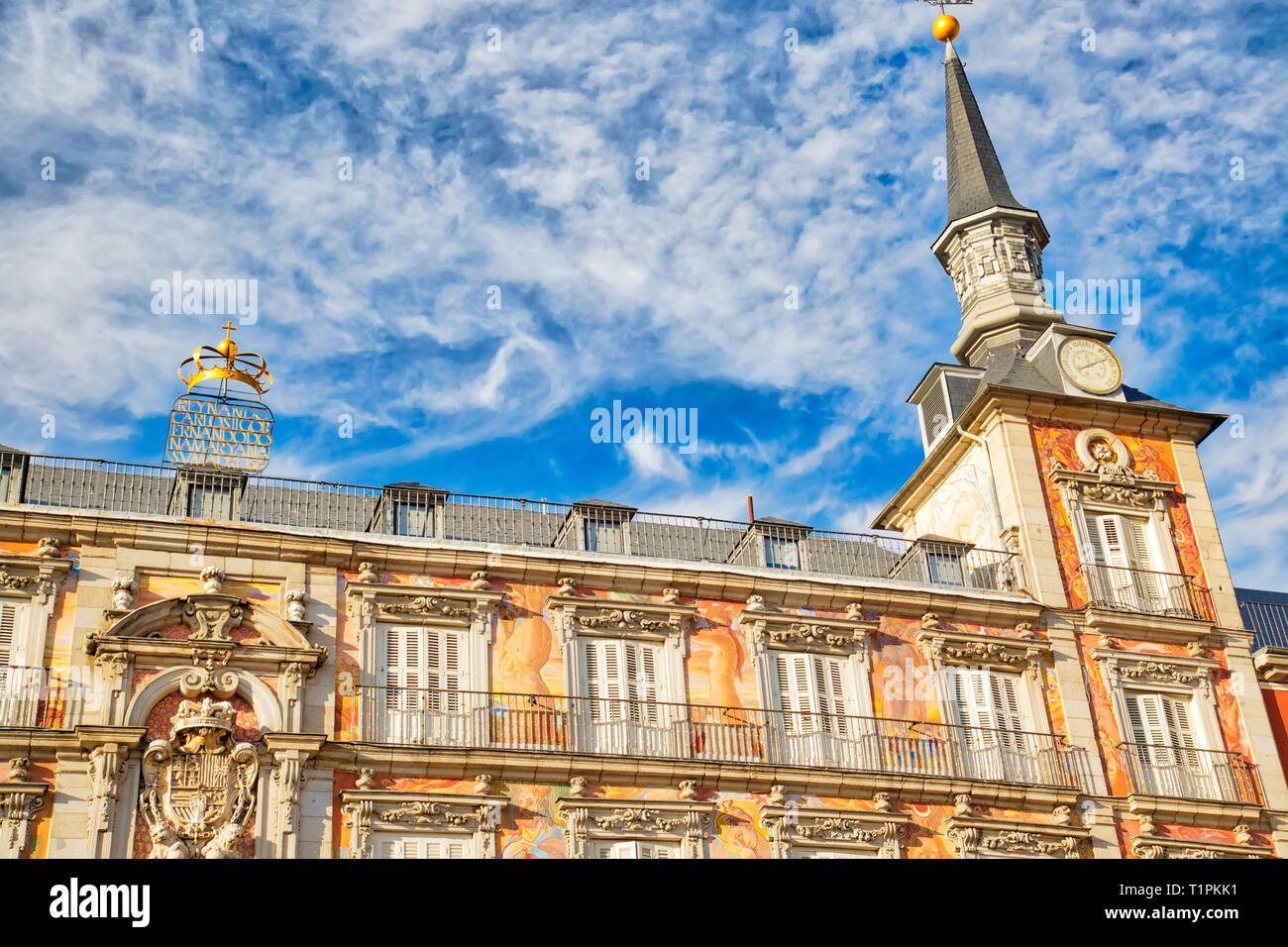 Madrid plaza mayor flag hi-res stock photography and images - Alamy