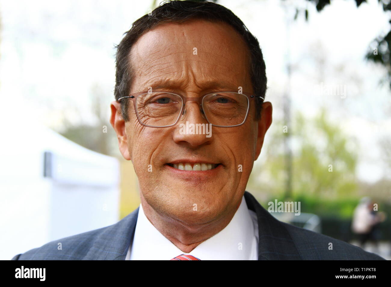 Richard Quest International Anchor for CNN and business editor at large in the city of Westminster on 27th March 2019. Russell Moore portfolio page. Stock Photo