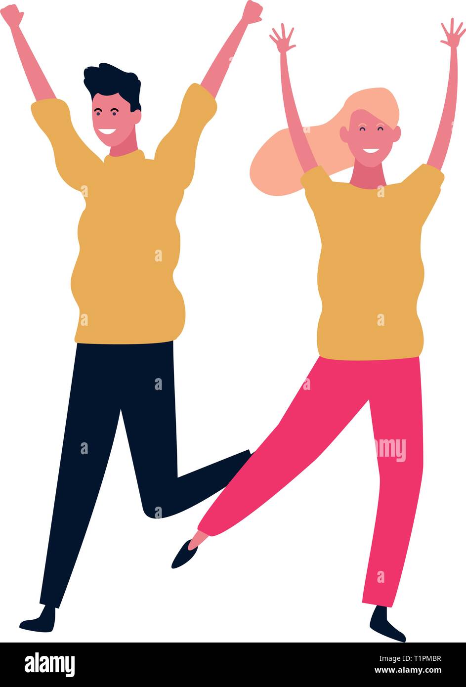 Couple having fun and dancing Stock Vector Image & Art - Alamy