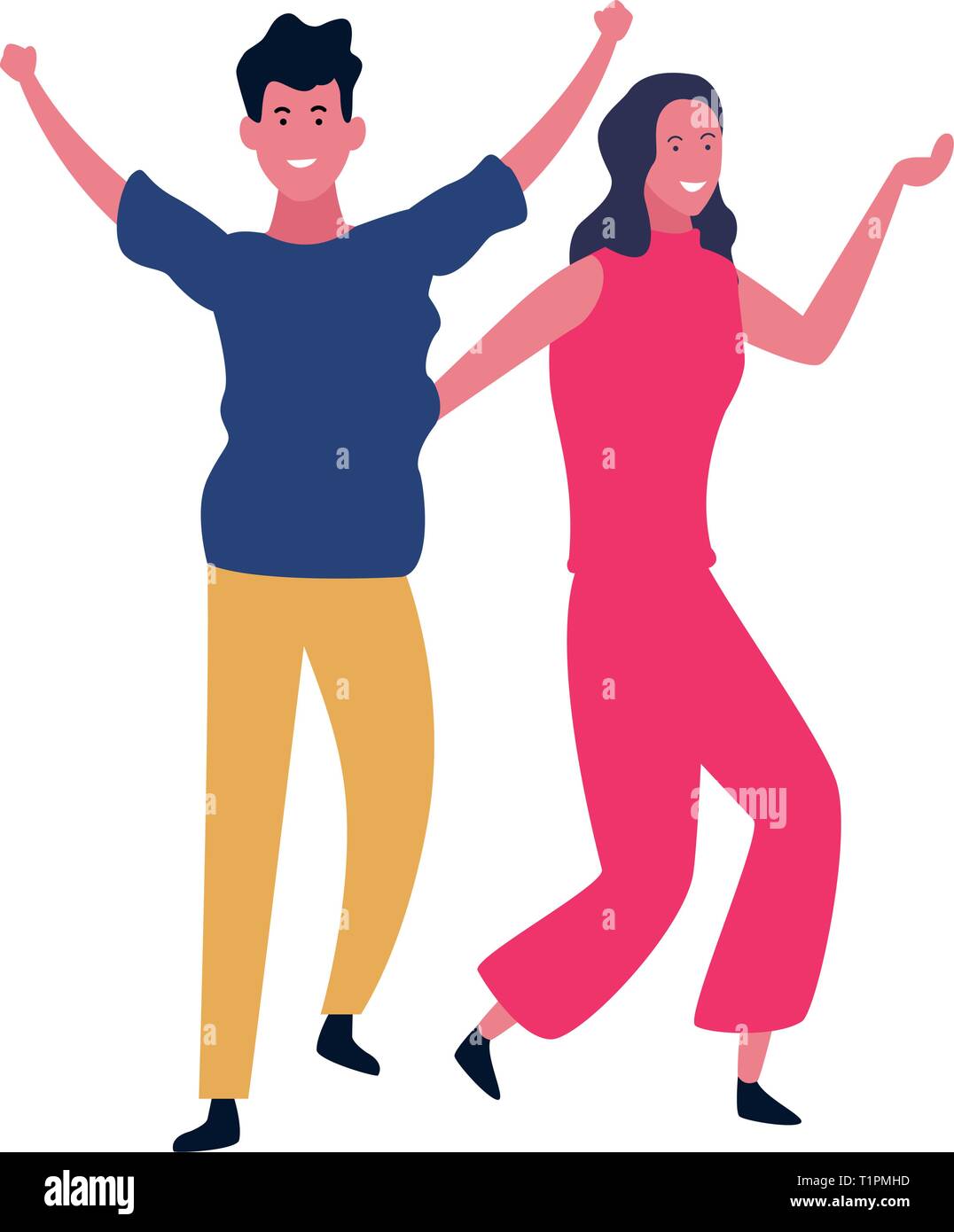 Couple having fun and dancing Stock Vector Image & Art - Alamy