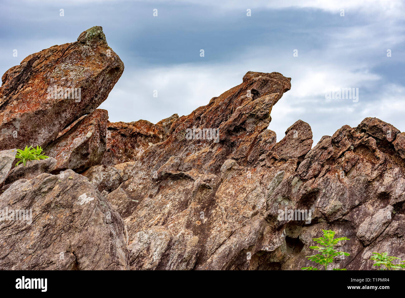Rock formations between the mountains of Nova Lima in the state of Minas Gerais, Brazil Stock Photo