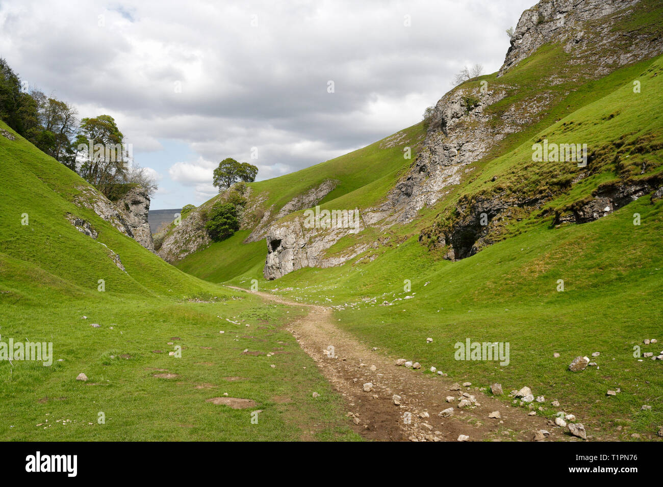 Cave Dale at Castleton in Derbyshire, England UK, Dry limestone valley in the Peak District National Park Stock Photo