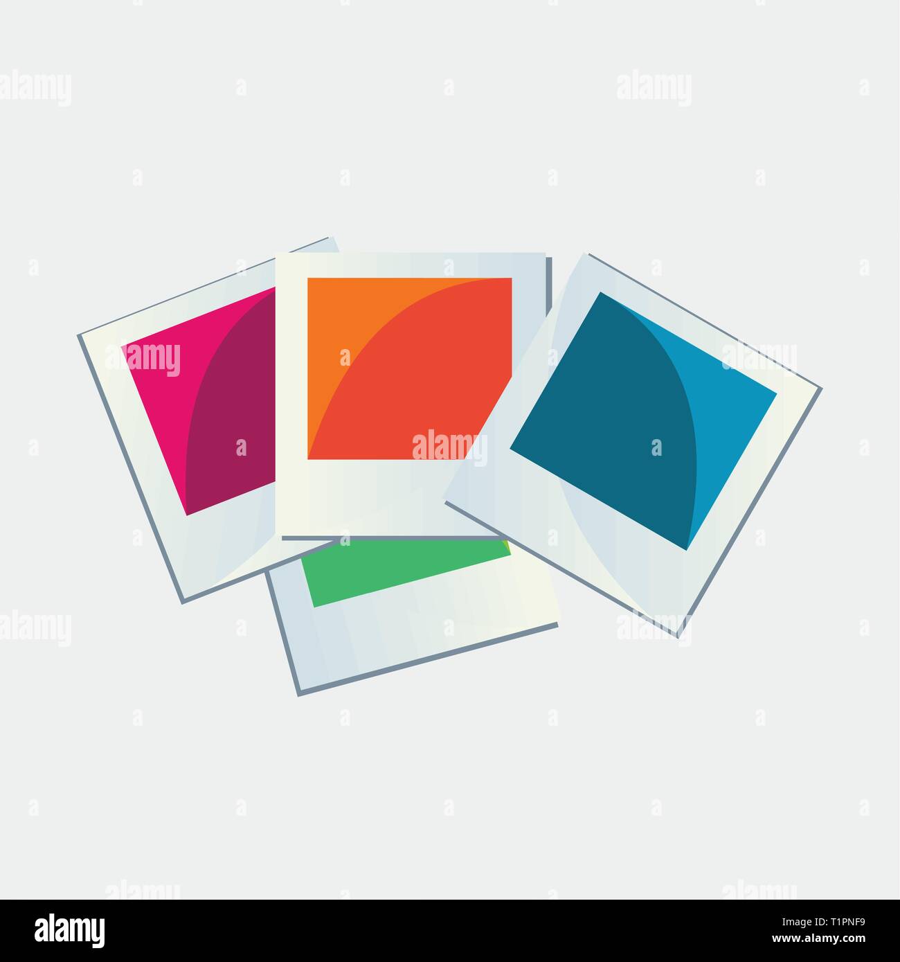 colorful square photo frames on white background Stock Vector