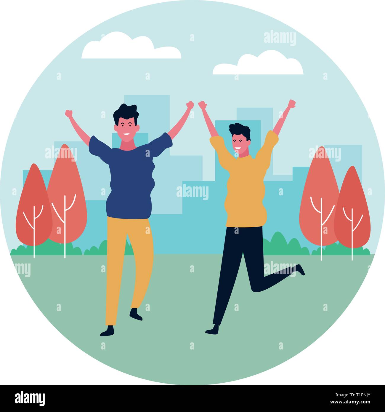 Male friends having fun Stock Vector Image & Art - Alamy