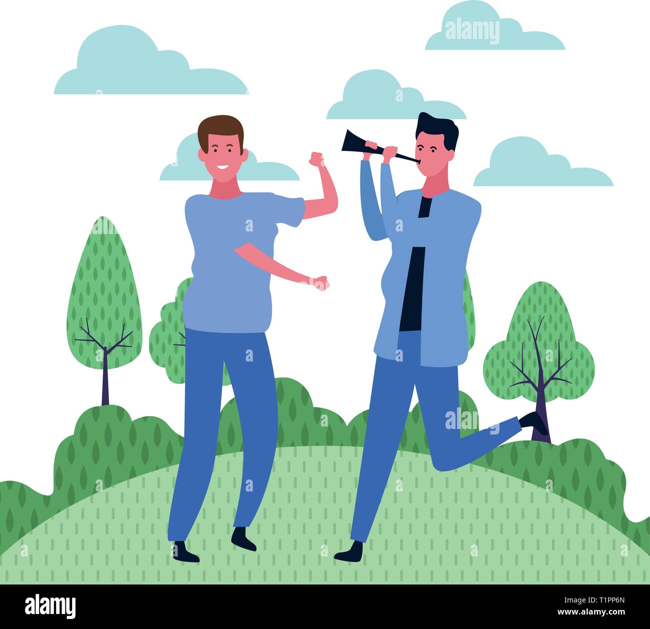 Male friends having fun Stock Vector Image & Art - Alamy