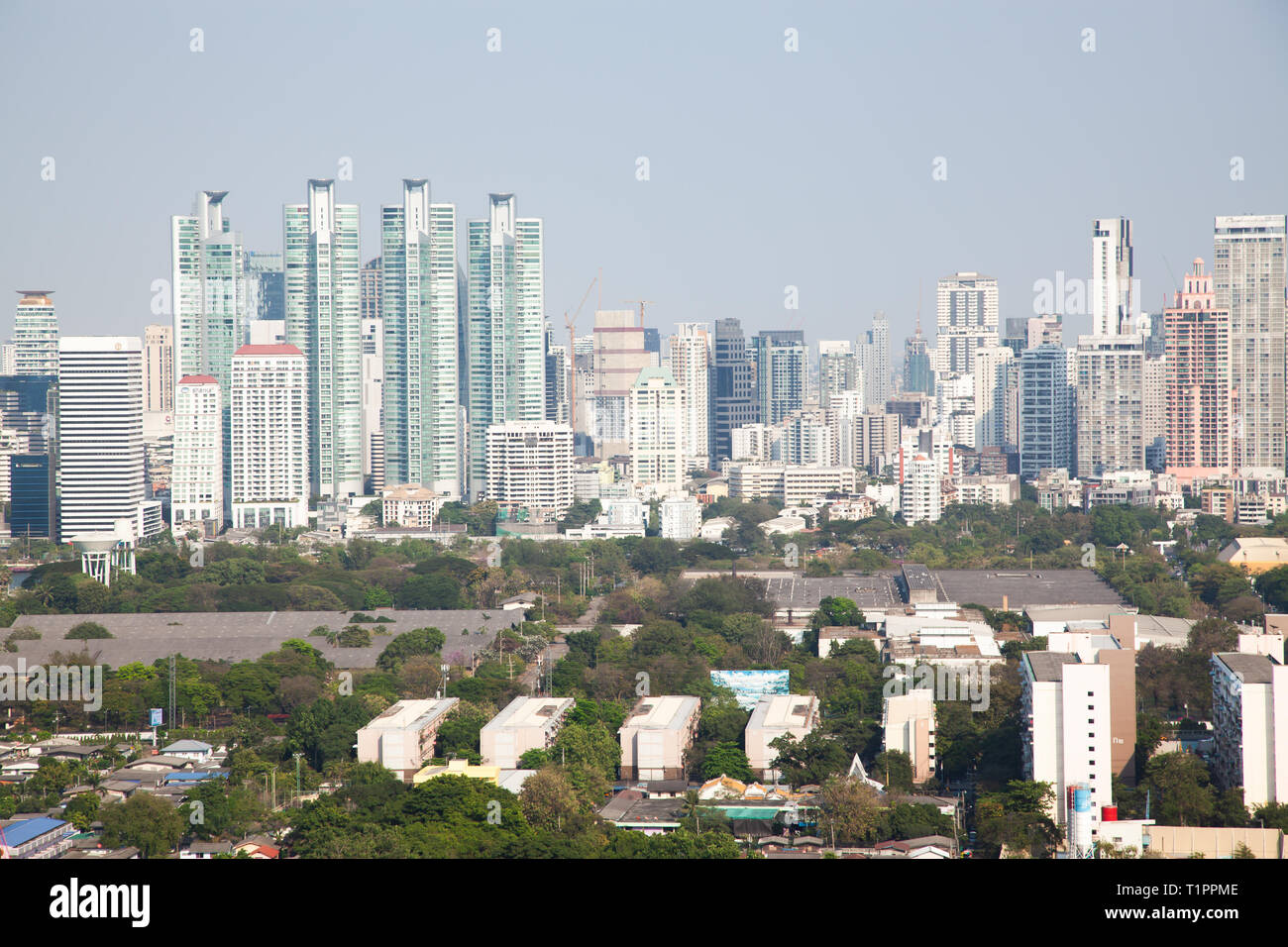 high buildings panorama downtown of Bangkok City Thailand Stock Photo ...