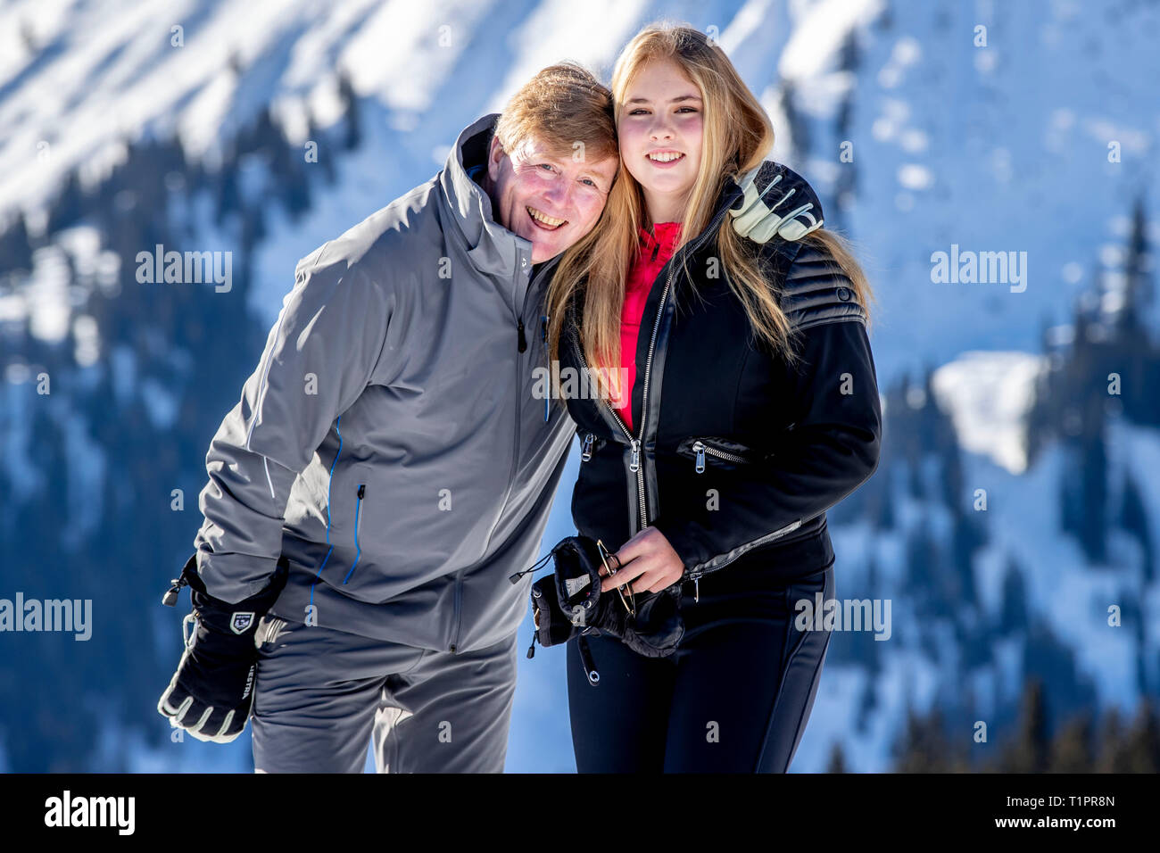 LECH - 25-2-2019 - On Monday morning 25 February 2019 a photo session will take place in Lech, Austria with His Majesty King Willem-Alexander, Her Maj Stock Photo