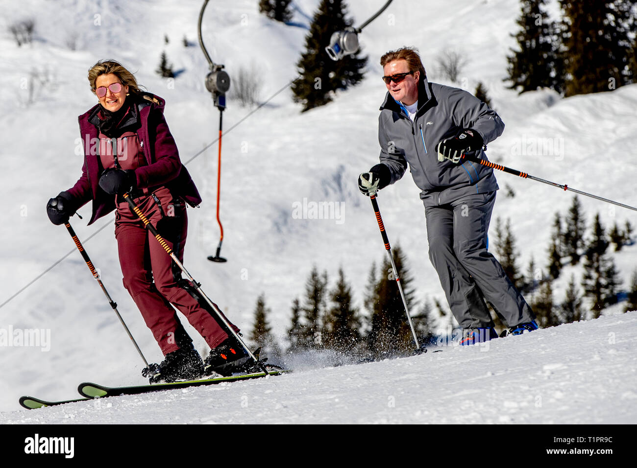 LECH - 25-2-2019 - On Monday morning 25 February 2019 a photo session will take place in Lech, Austria with His Majesty King Willem-Alexander, Her Maj Stock Photo