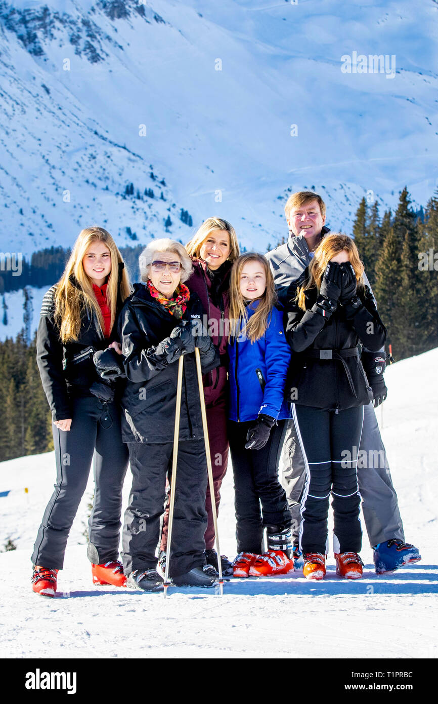 LECH - 25-2-2019 - On Monday morning 25 February 2019 a photo session will take place in Lech, Austria with His Majesty King Willem-Alexander, Her Maj Stock Photo