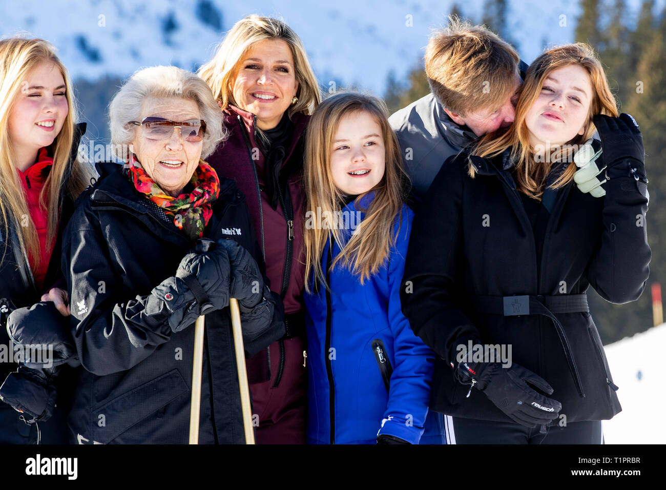 LECH - 25-2-2019 - On Monday morning 25 February 2019 a photo session will take place in Lech, Austria with His Majesty King Willem-Alexander, Her Maj Stock Photo