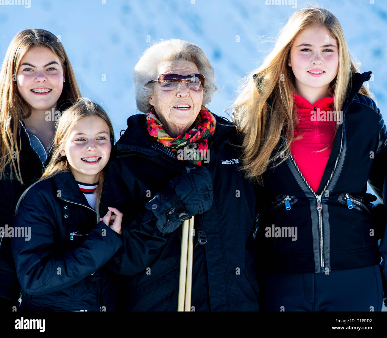 LECH - 25-2-2019 - On Monday morning 25 February 2019 a photo session will take place in Lech, Austria with His Majesty King Willem-Alexander, Her Maj Stock Photo