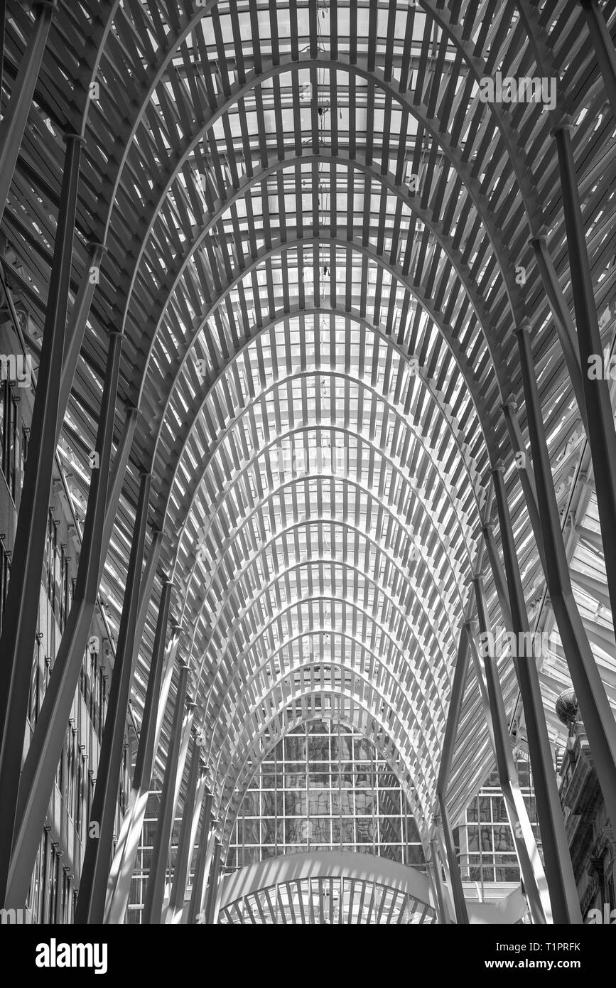 The interior of the Eaton Centre, in downtown Toronto, Ontario. Stock Photo