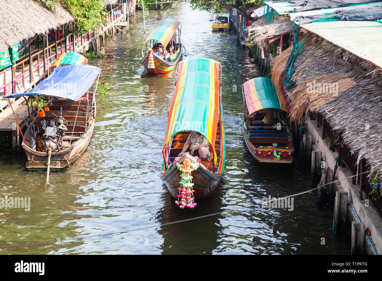 khlong lad mayom floating market, Bangkok, Thailand Stock Photo