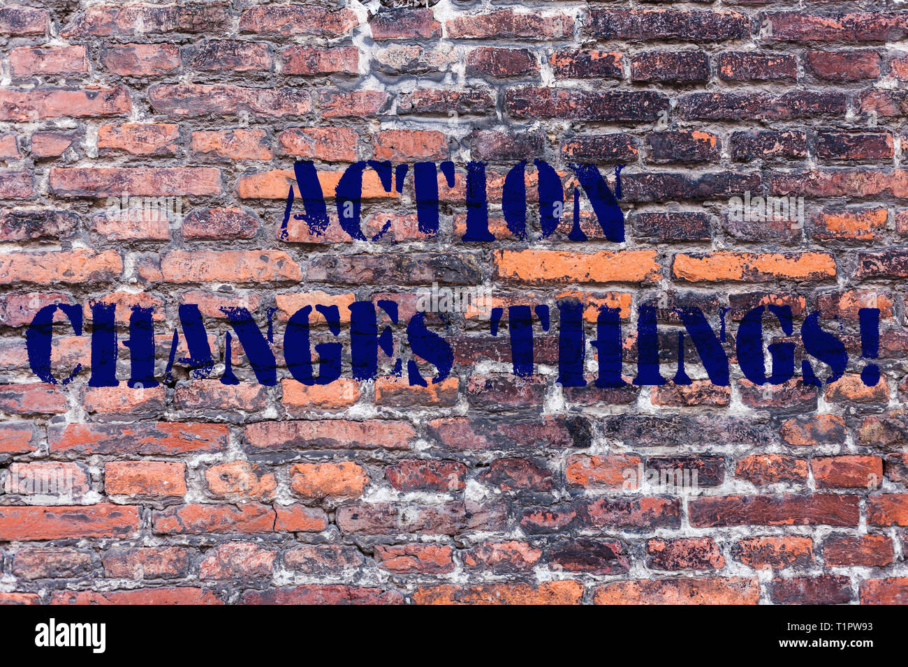 Handwriting text Action Changes Things. Conceptual photo start doing ...
