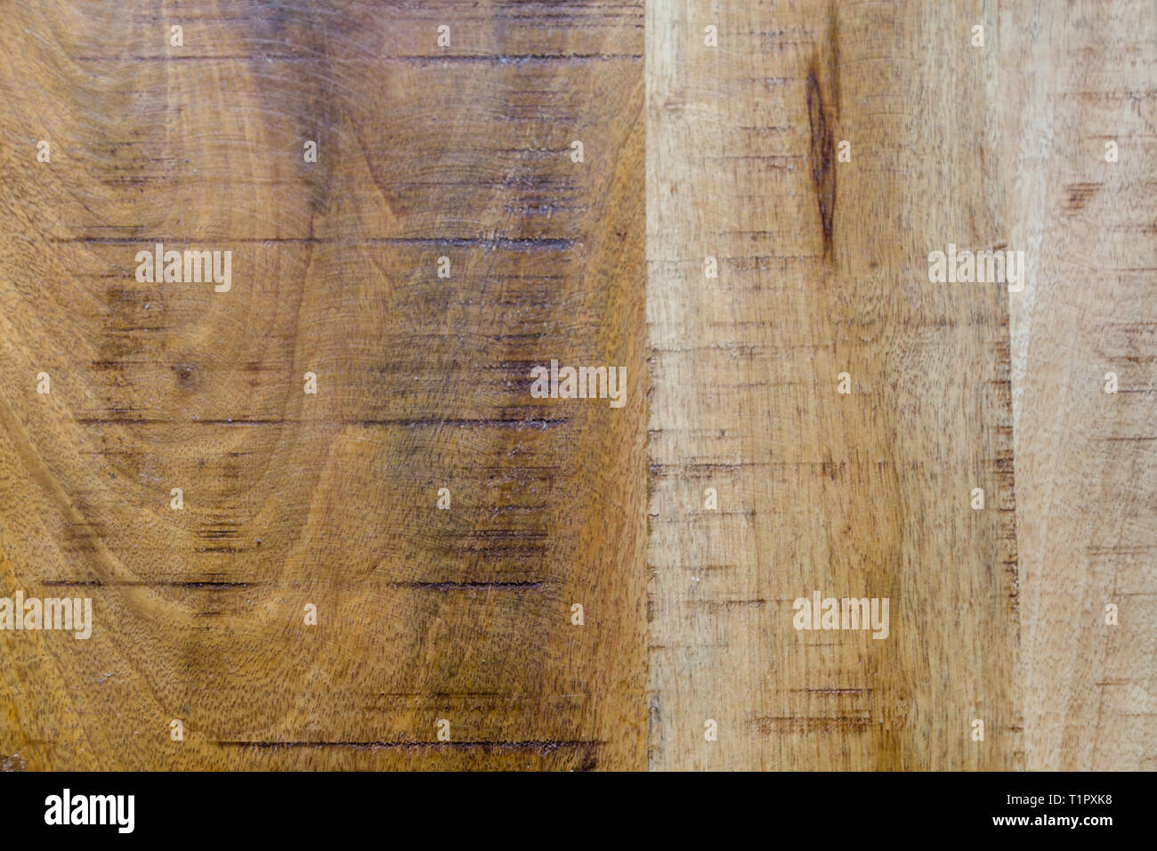 Wood texture background of mango wood. Furnitrue of old mango trees is very sustainable Stock