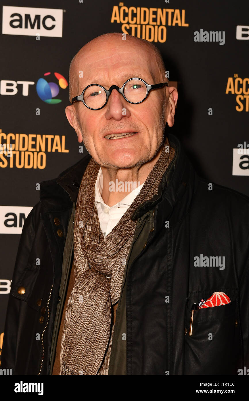 London, UK. 27th Mar 2019. Ray Cooper arrives at Premiere of documentary about the British film production company, Handmade Films, created by George Harrison of the Beatles on 27 March 2019, London, UK. Credit: Picture Capital/Alamy Live News Stock Photo