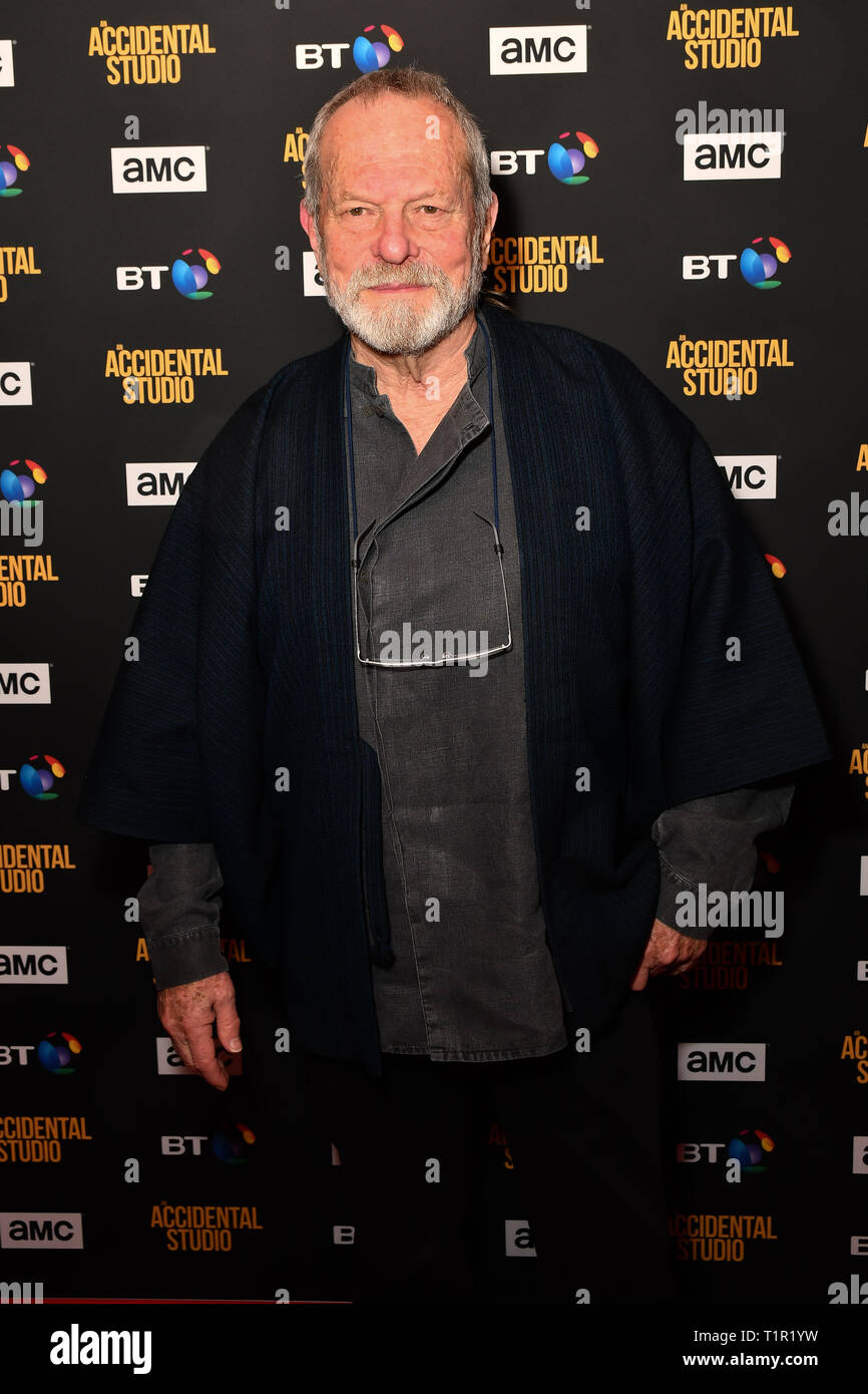 London, UK. 27th Mar 2019. Terry Gilliam arrives at Premiere of documentary about the British film production company, Handmade Films, created by George Harrison of the Beatles on 27 March 2019, London, UK. Credit: Picture Capital/Alamy Live News Stock Photo