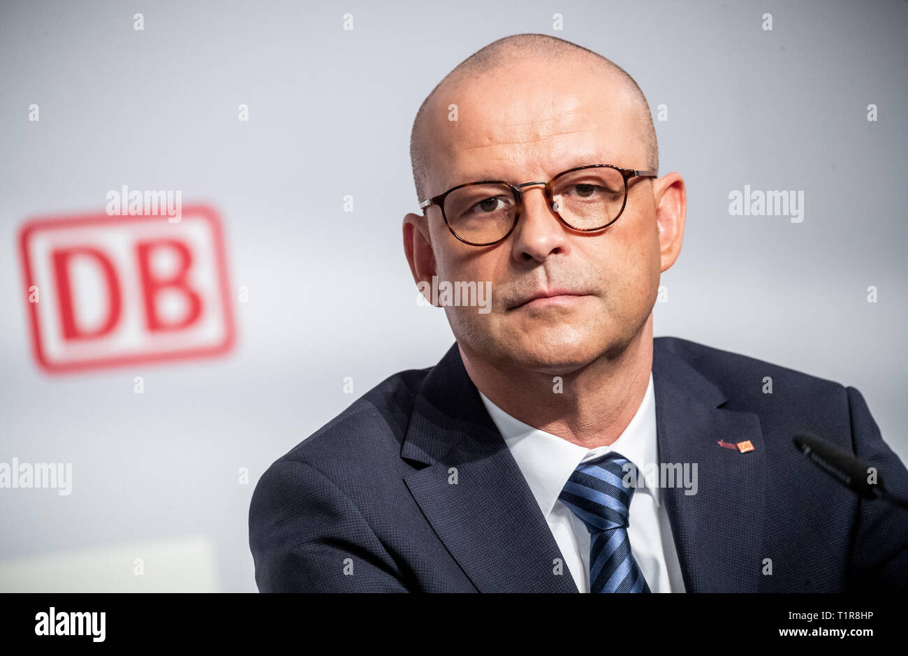 Berlin, Germany. 28th Mar, 2019. Martin Seiler, Member of the Executive  Board of Deutsche Bahn AG, attends the Annual Press Conference. Credit:  Michael Kappeler/dpa/Alamy Live News Stock Photo - Alamy