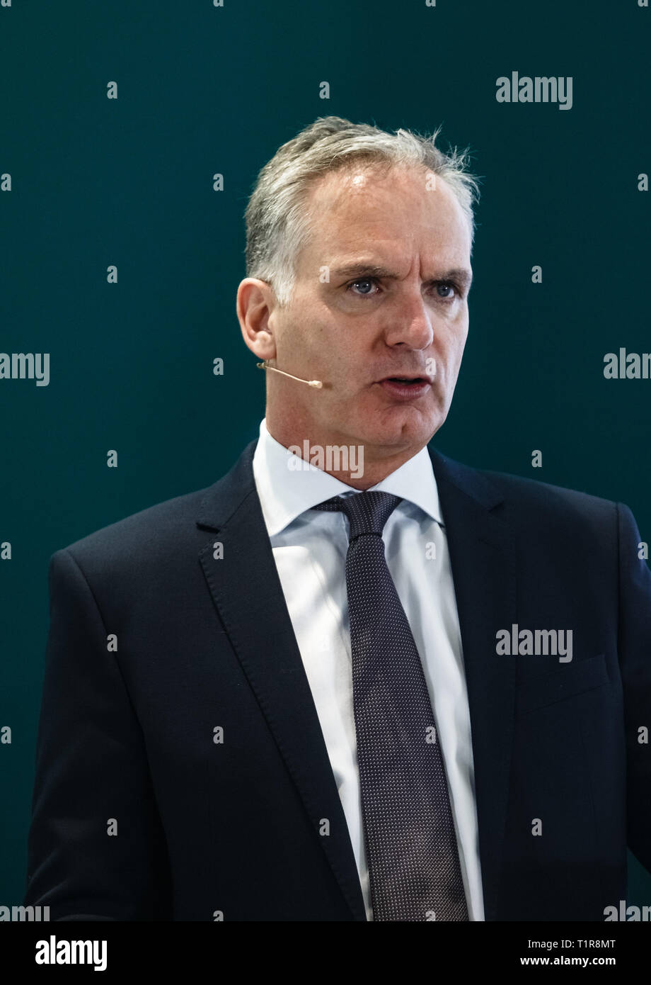 Hamburg, Germany. 28th Mar, 2019. Stefan Ermisch, CEO of Hamburg Commercial  Bank, speaks at this years Bilanz-Pk. This is the former HSH Nordbank.  Credit: Markus ScholzdpaAlamy Live News Stock Photo - Alamy