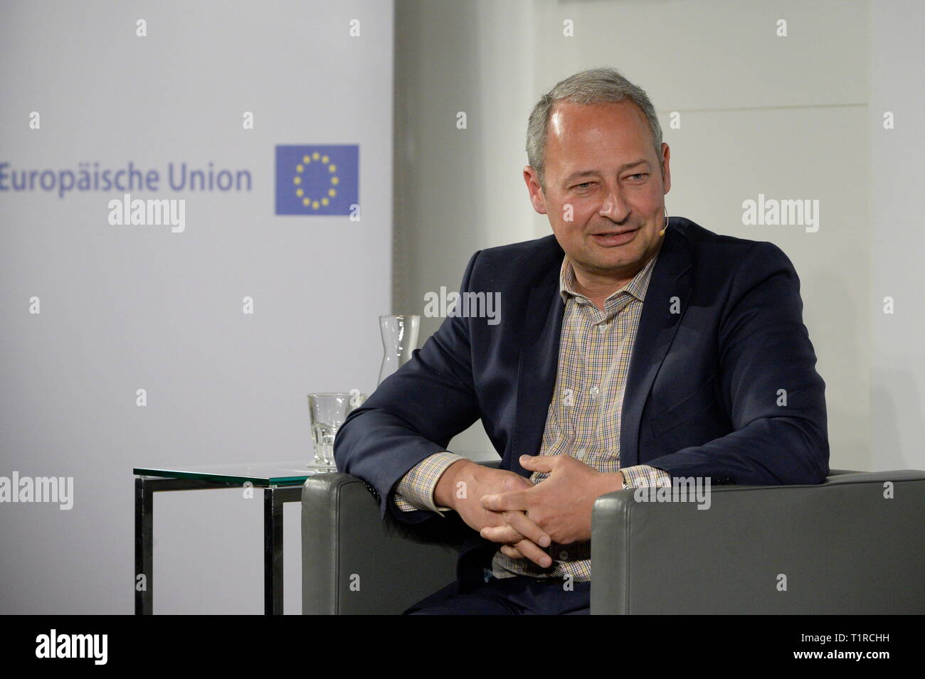 Vienna, Austria. March 28, 2019. Dialogue with Andreas Schieder (SPÖ Social Democratic Party of Austria) in the House of the European Union. Picture shows the top candidate of the SPÖ Andreas Schieder. Credit: Franz Perc / Alamy Live News Stock Photo