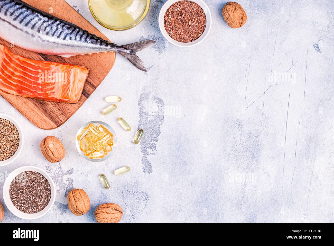 Sources of omega 3 mackerel, salmon, flax seeds, hemp seeds, chia