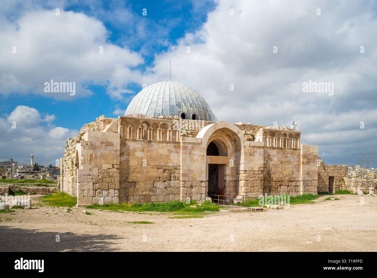 Umayyad Palace at  Citadel Hill of Amman, Jordan Stock Photo