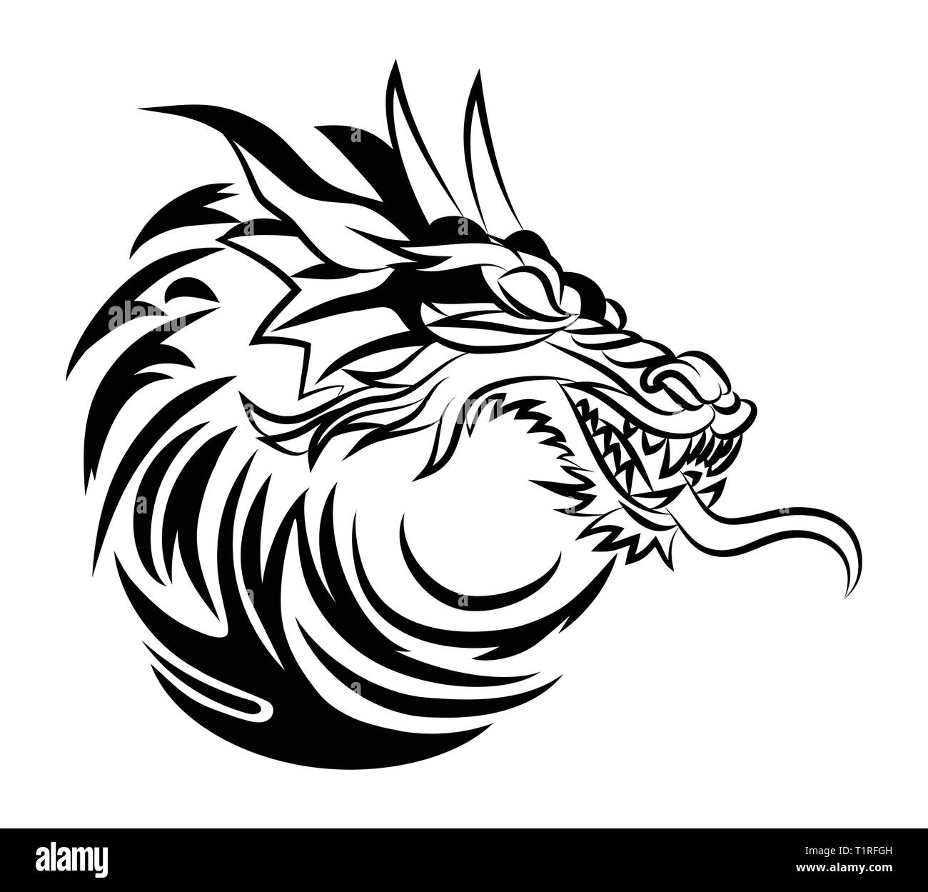 70 Dragon Head Tattoo Pictures Illustrations RoyaltyFree Vector Graphics   Clip Art  iStock