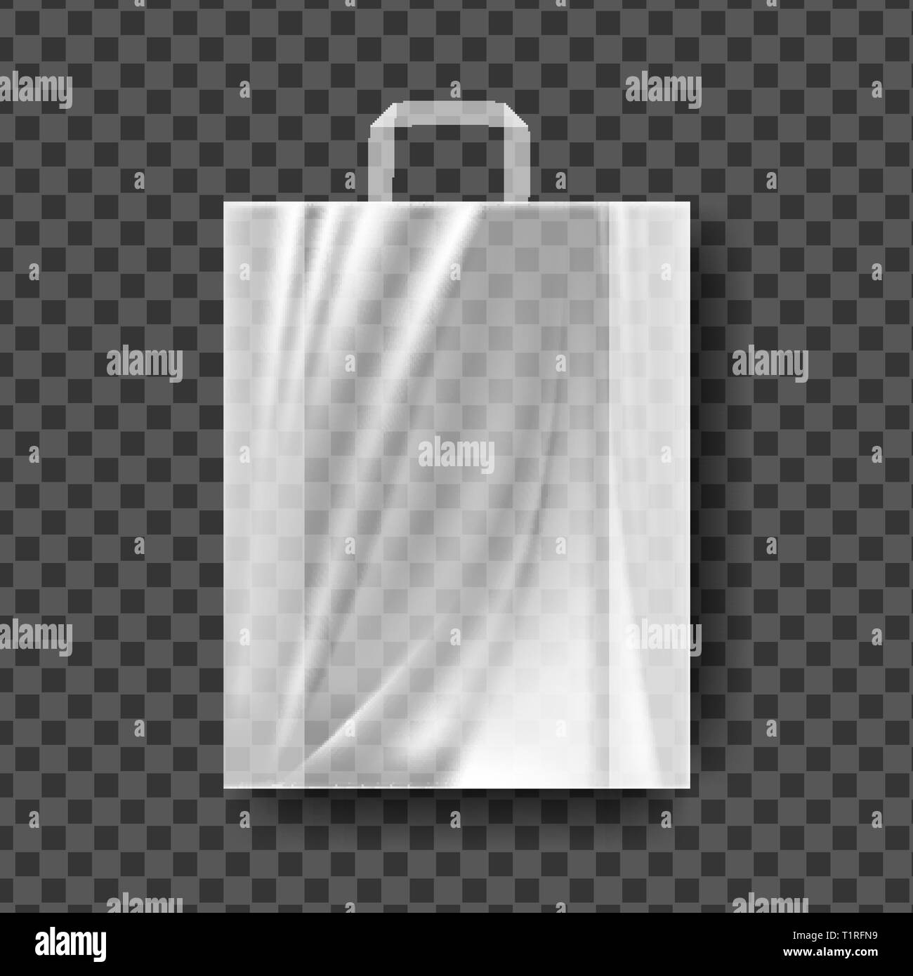 Download Plastic Shopping Bag Vector Transparent Shopping Bag With Handle Wrap Empty Product Polyethylene Mock Up Template Nylon Doy Pack Branding Design Stock Vector Image Art Alamy