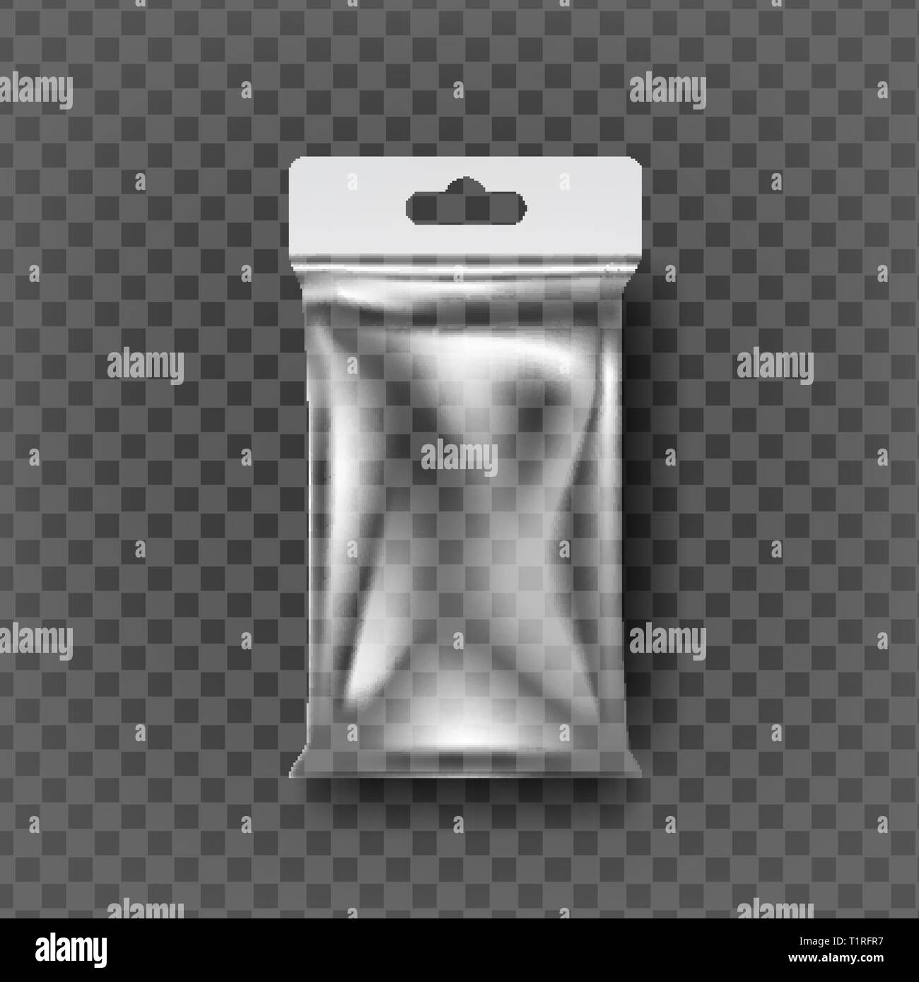 Download Plastic Pouch Bag Vector Transparent Pocket Wrap With Hang Empty Product Polyethylene Mock Up Template Nylon Doy Pack Branding Design Package Stock Vector Image Art Alamy