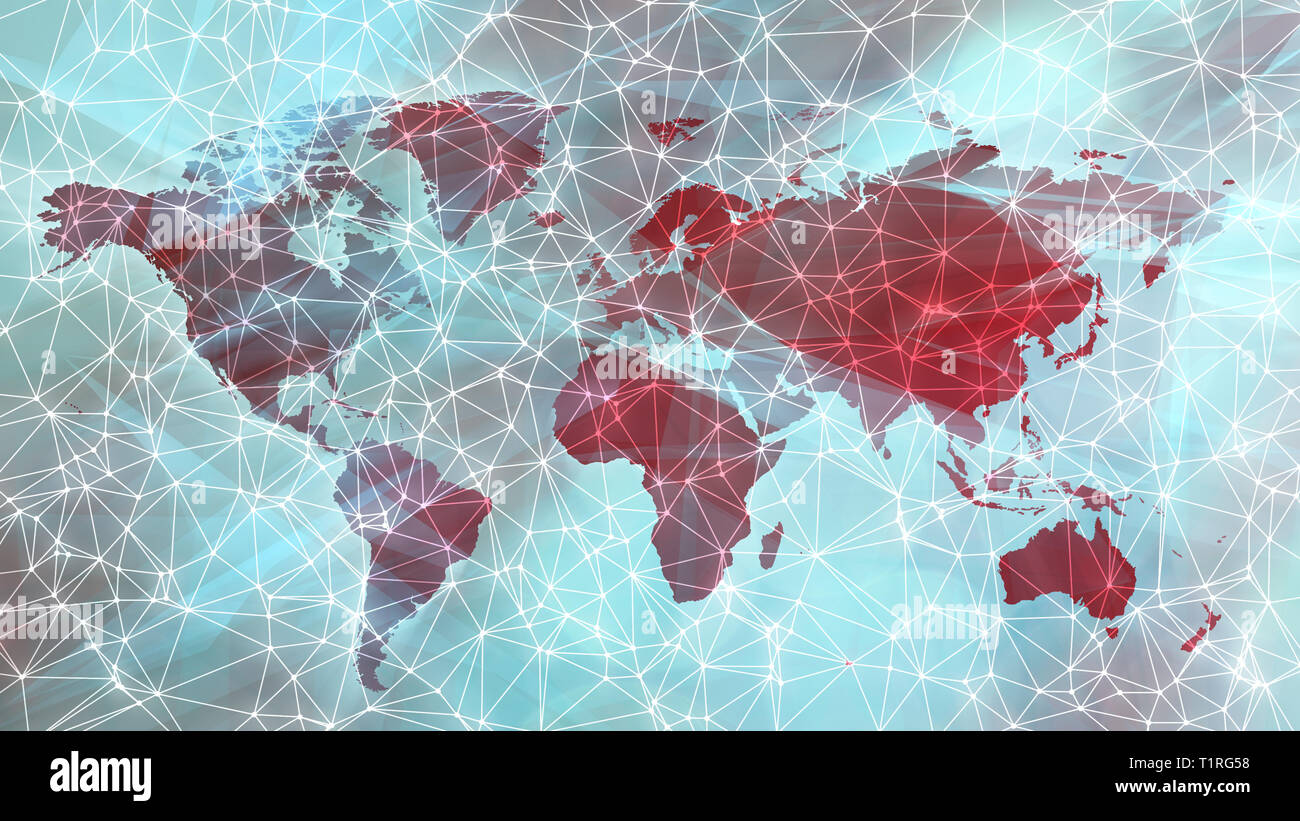 Science fiction digital world abstract global technology communication ...