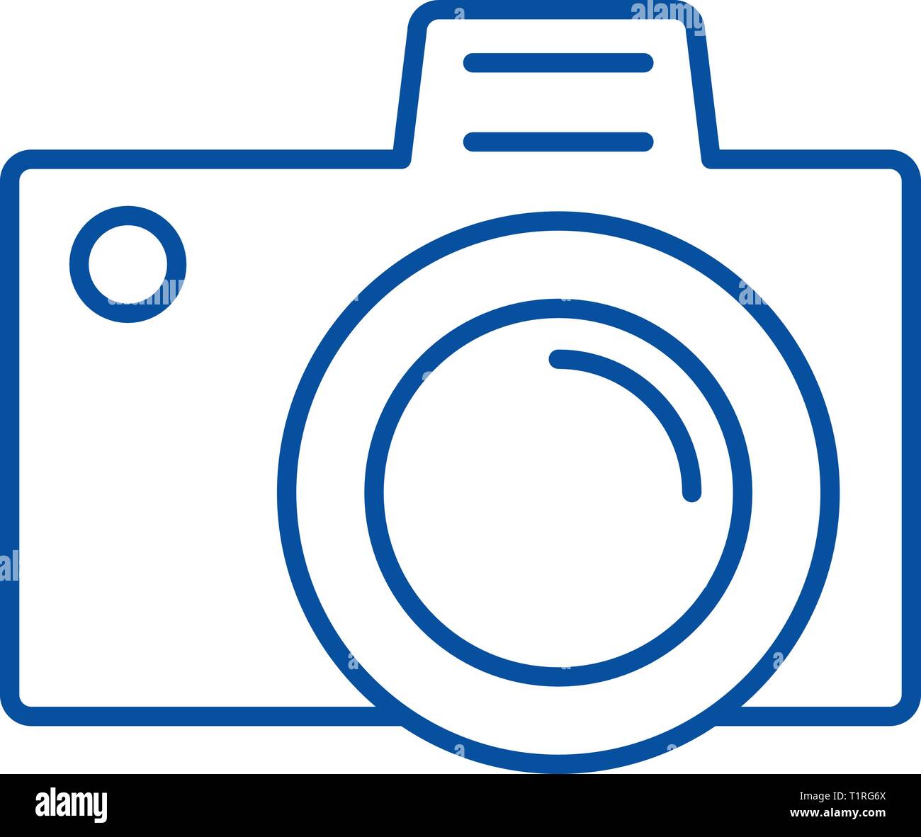 Photo camera sign line icon concept. Photo camera sign flat vector ...