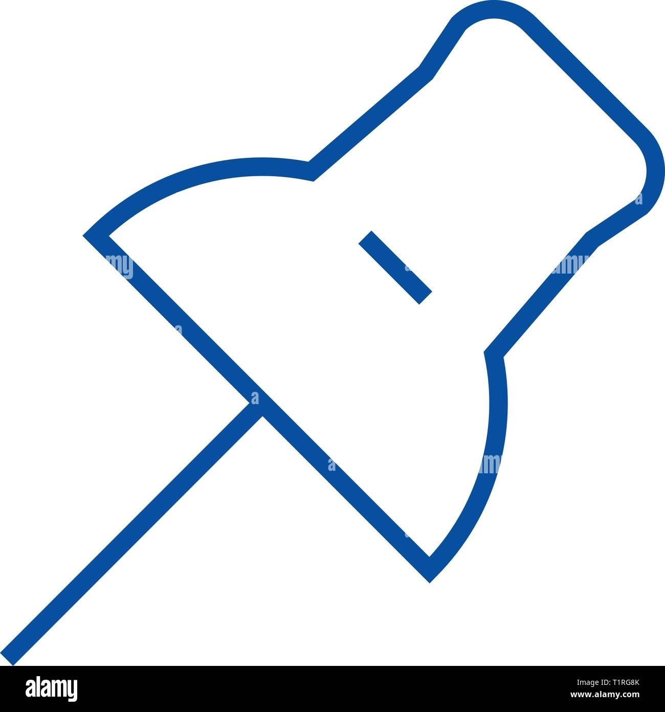 Pin line icon concept Pin flat - Pin Line Icon Concept Pin Flat Vector Symbol Sign Outline Illustration T1RG8K 