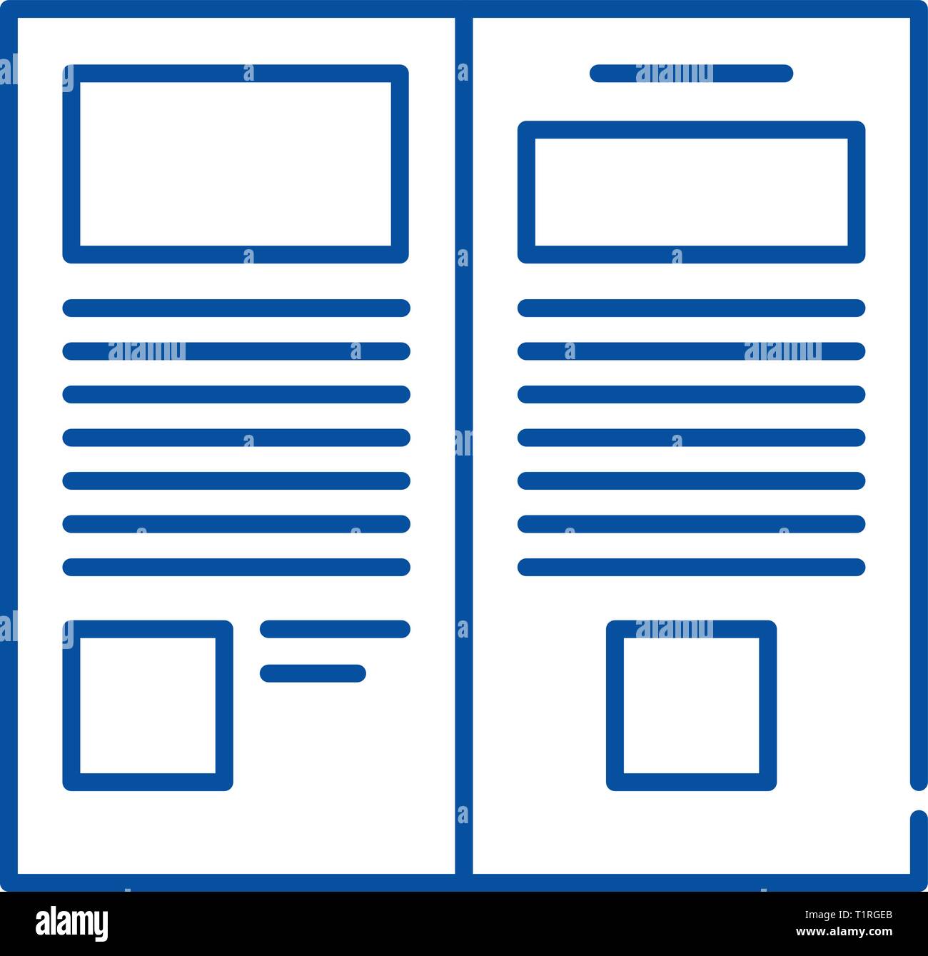 Press release line icon concept. Press release flat  vector symbol, sign, outline illustration. Stock Vector