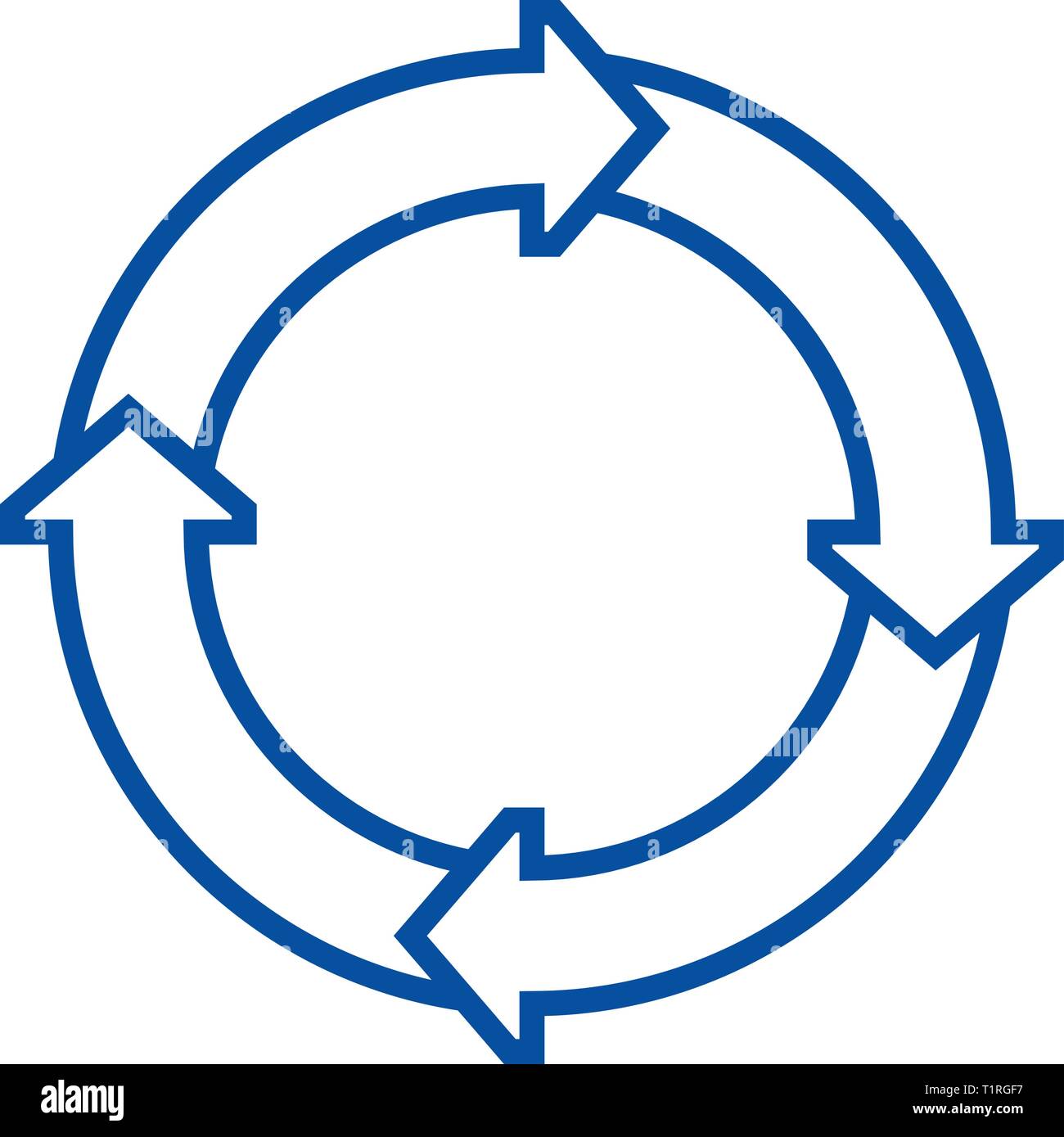 Process diagrams line icon concept. Process diagrams flat vector symbol ...