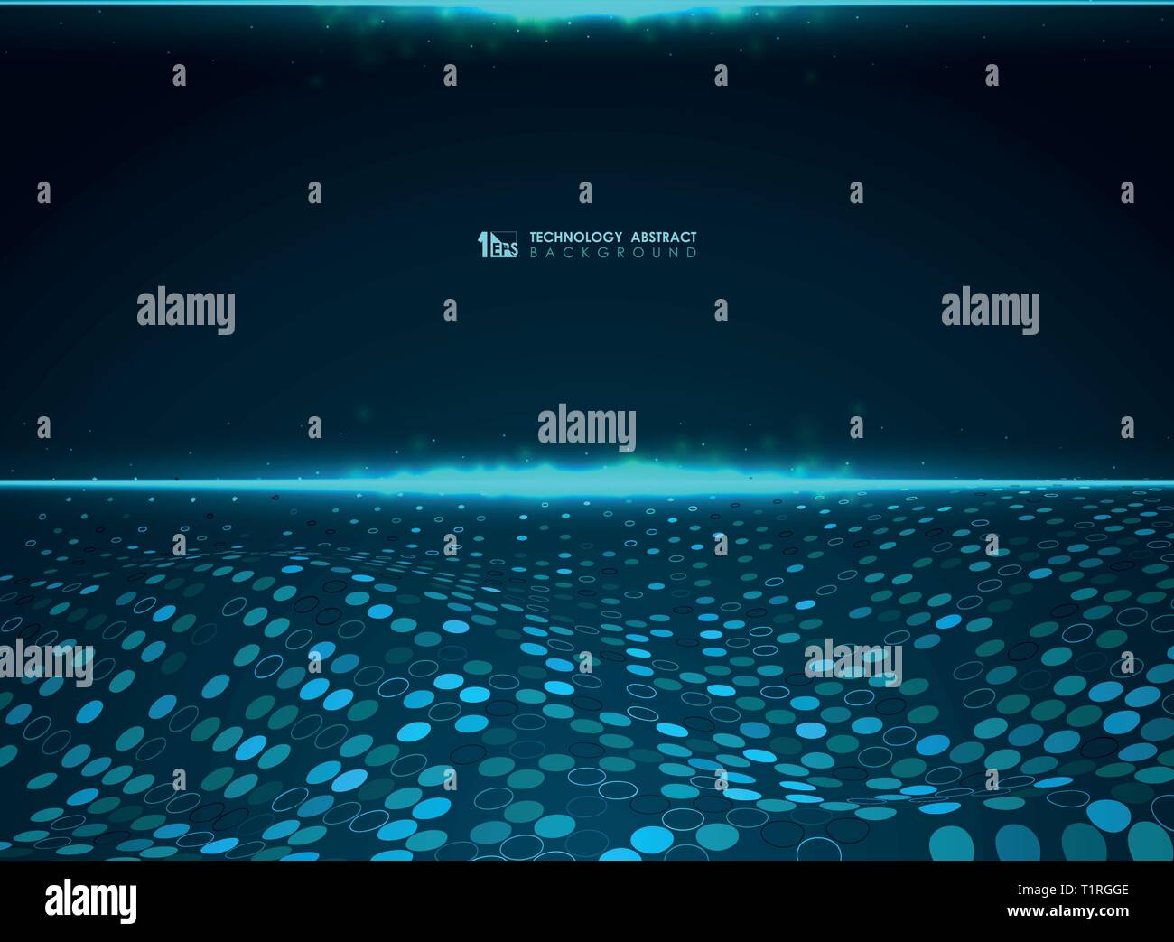 Abstract technology blue futuristic circle pattern background of power big data system. You can use for design, artwork, print, cover, annual report.  Stock Vector