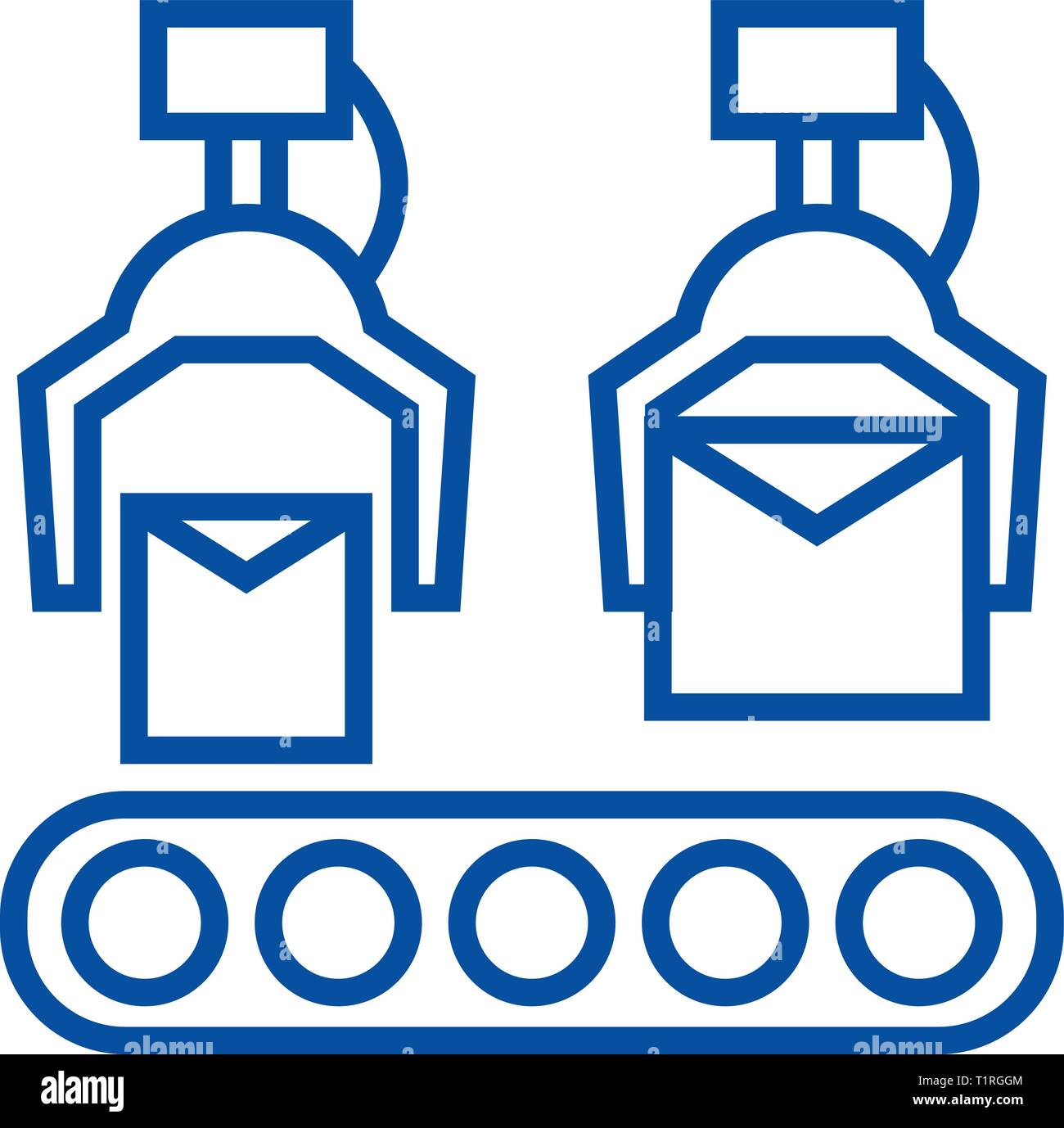 Production Line Line Icon Concept Production Line Flat Vector Symbol Sign Outline 4183