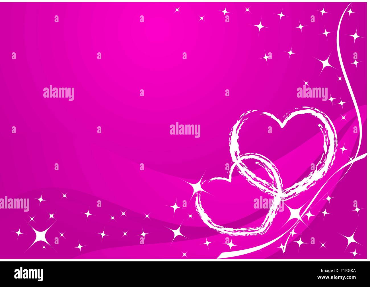 Vector valentine card - white hearts on rose background Stock Vector ...