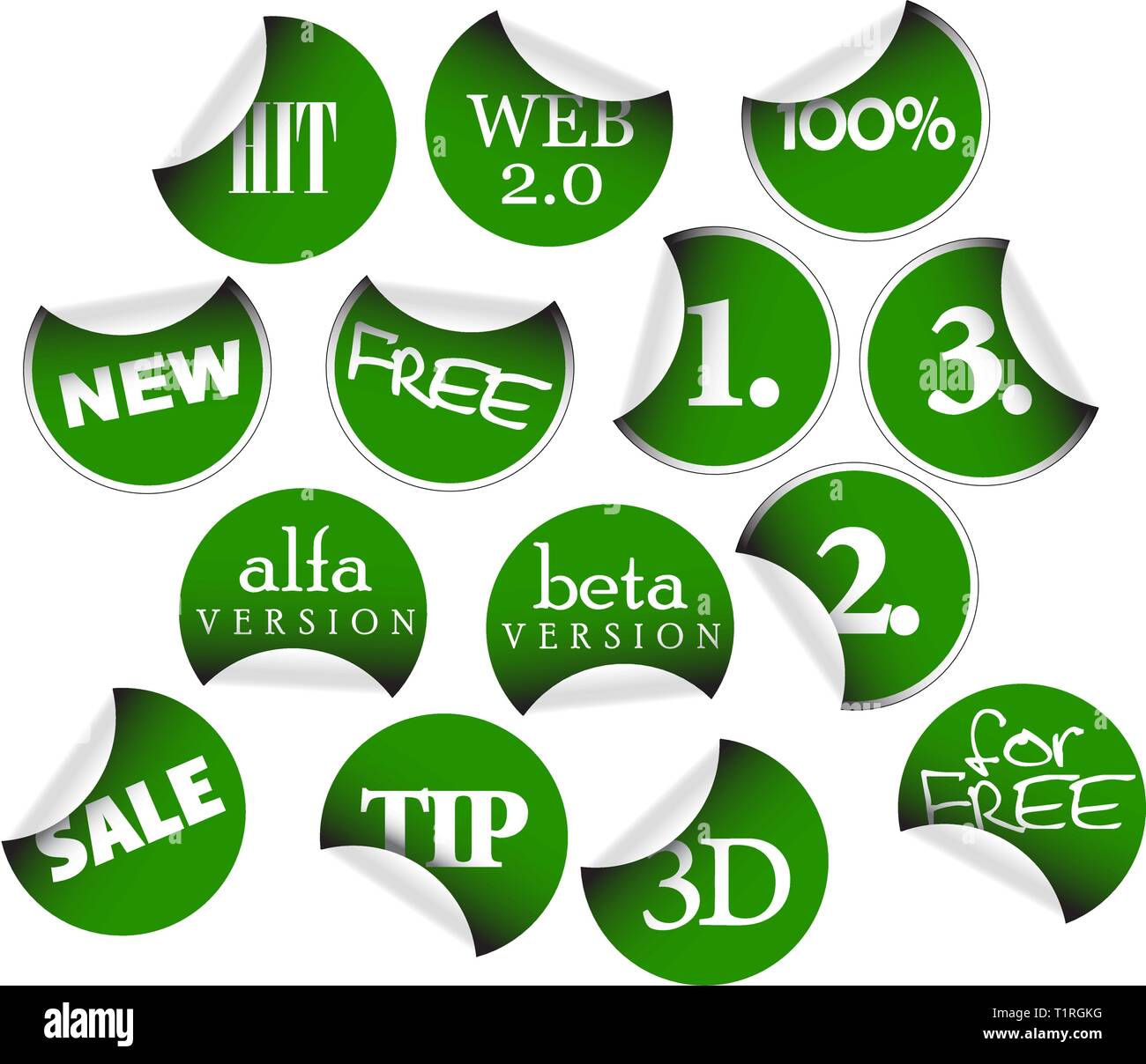 Labels, badges and stickers with various texts Stock Vector