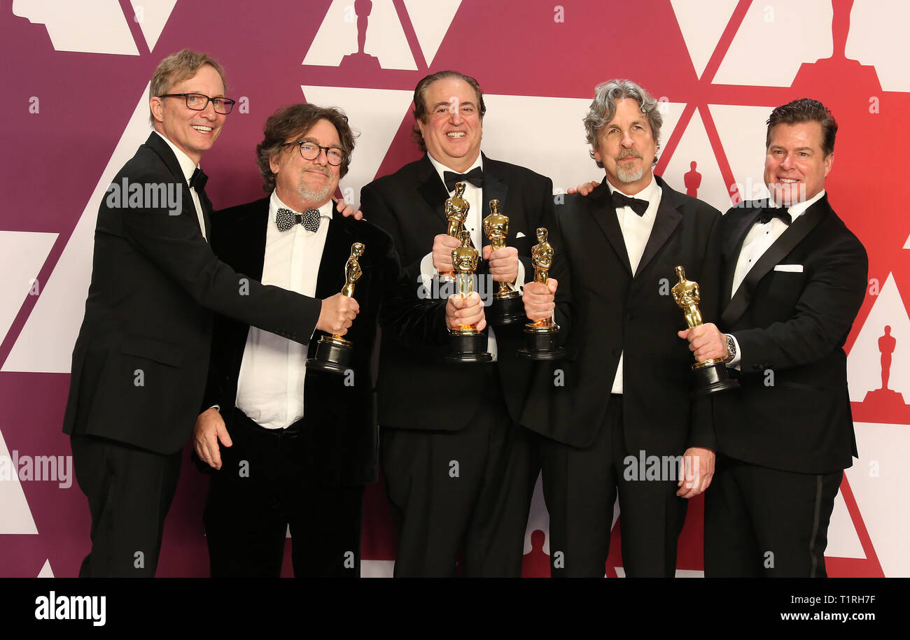 91st Academy Awards (Oscars 2019) held at the Dolby Theatre - Press Room  Featuring: Jim Burke, Charles B. Wessler, Nick Vallelonga, Peter Farrelly, Brian Currie Where: Los Angeles, California, United States When: 24 Feb 2019 Credit: Adriana M. Barraza/WENN.com Stock Photo