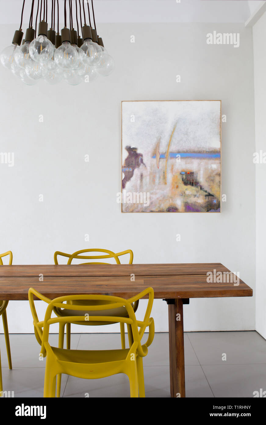 Minimal wood dining table hi-res stock photography and images - Alamy