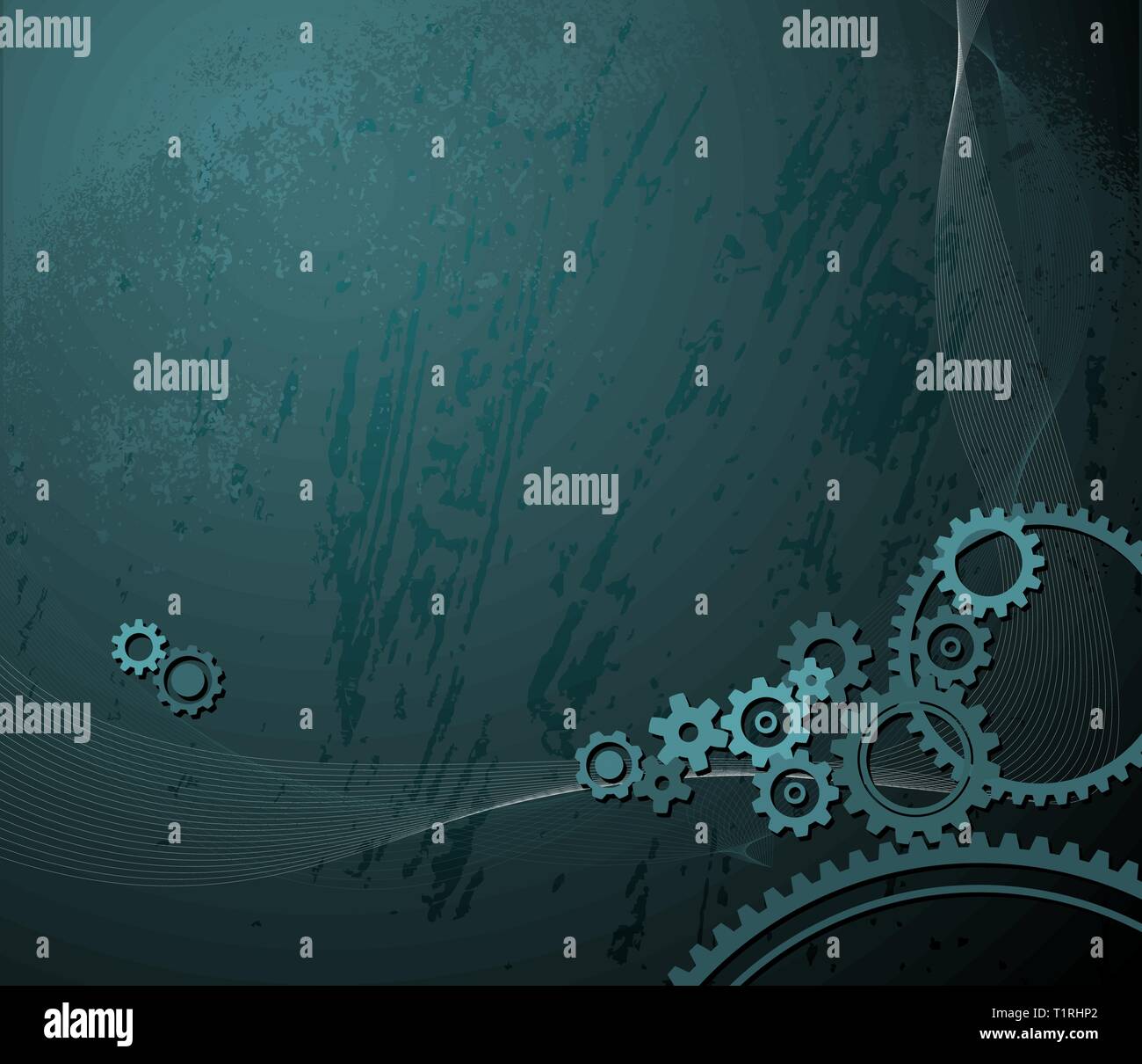 background made from various cogwheels Stock Vector